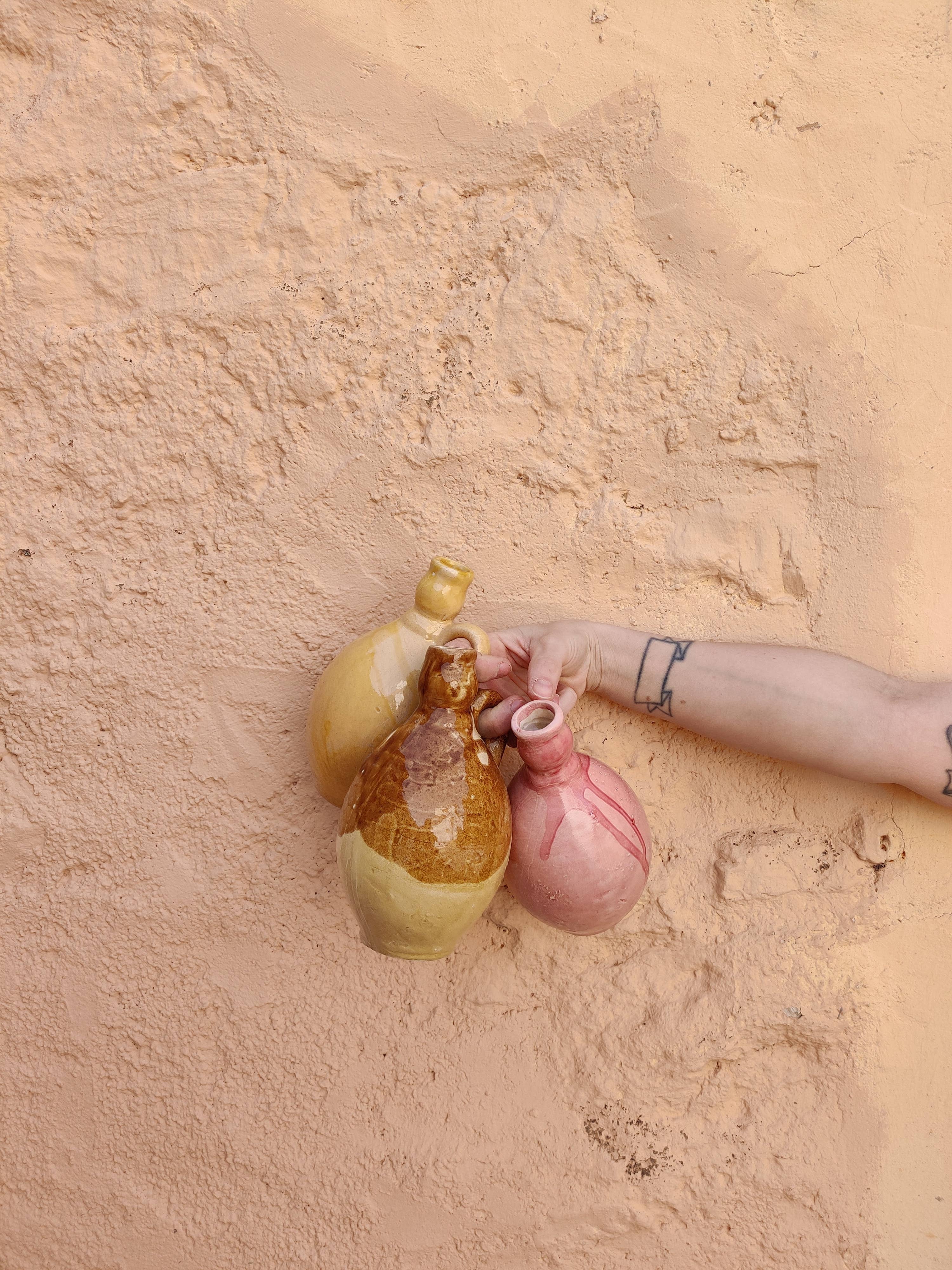 Ceramic olive or vinegar bottle handmade in Spain -