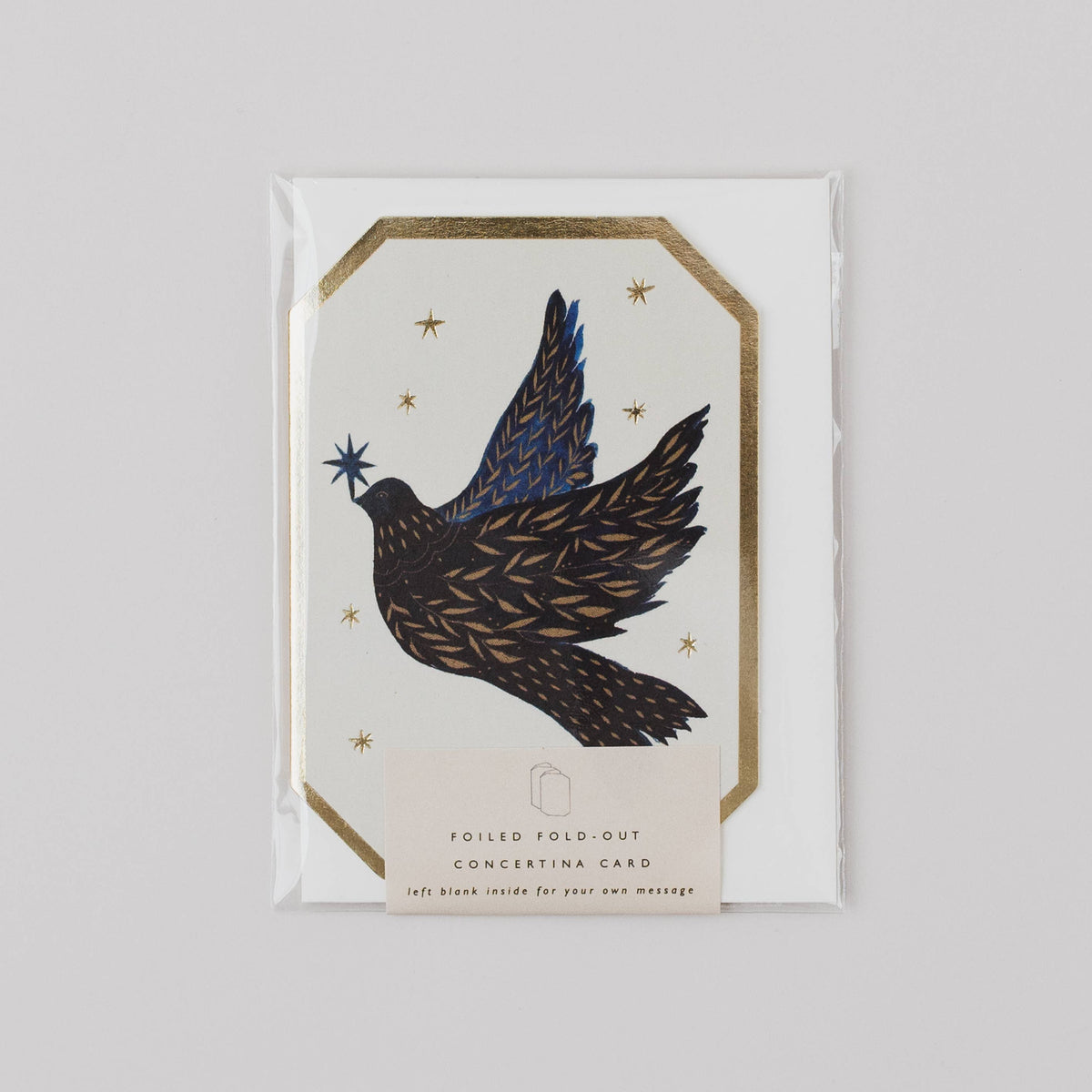 DOVE CONCERTINA CHRISTMAS HOLIDAY STAR DIE CUT MINI CARD