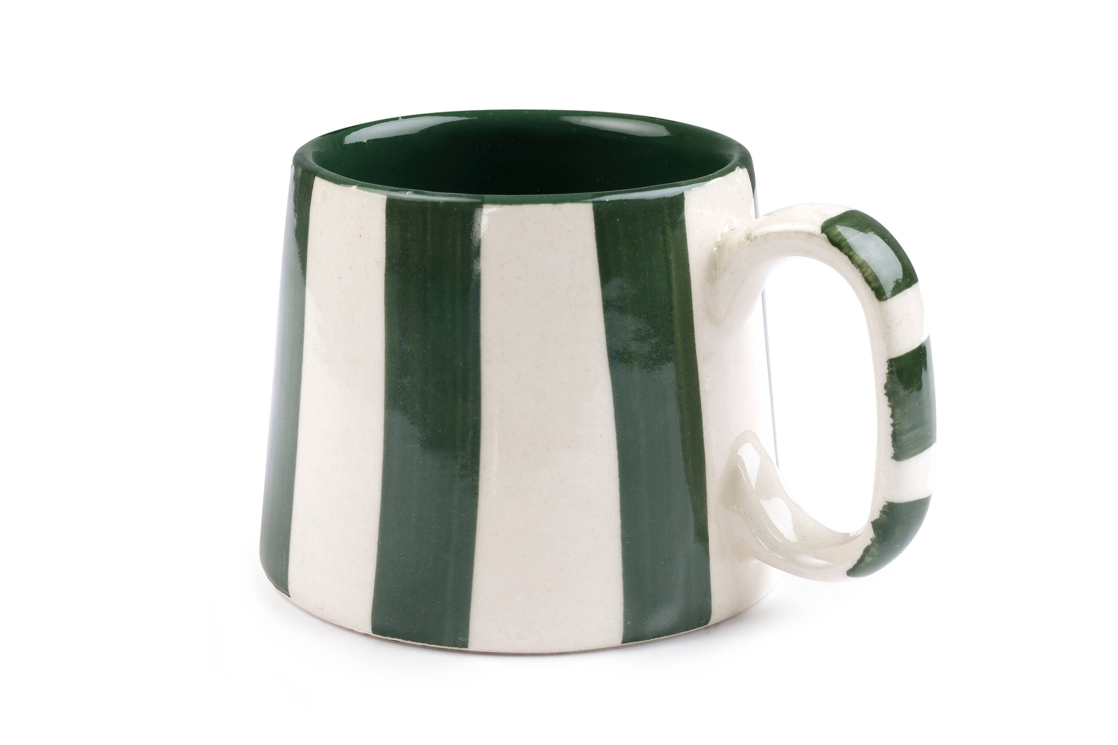 Ceramic olive Stripe Coffee cup- 220ml