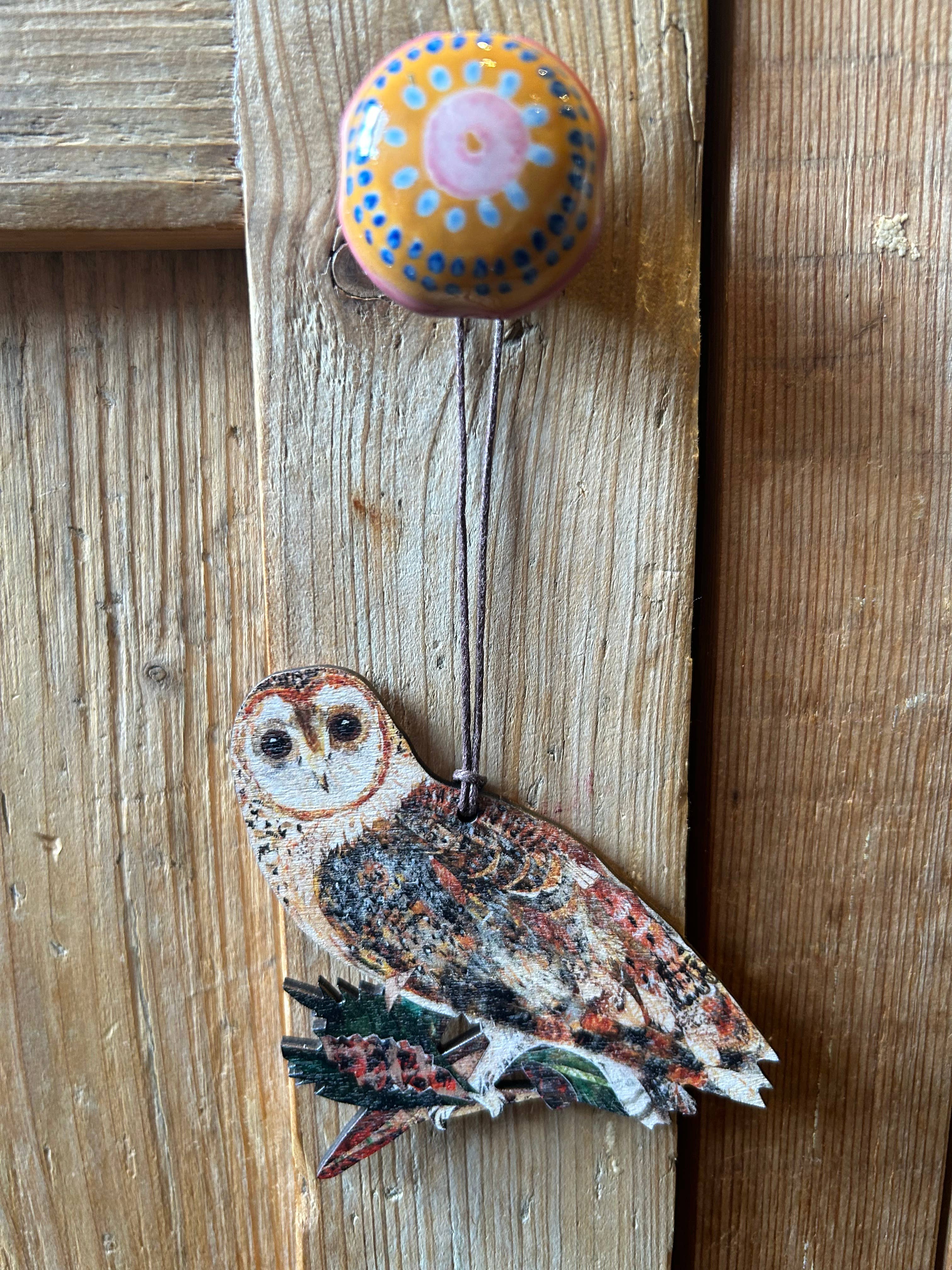 FSC approved birch plywood Woodland Owl decoration