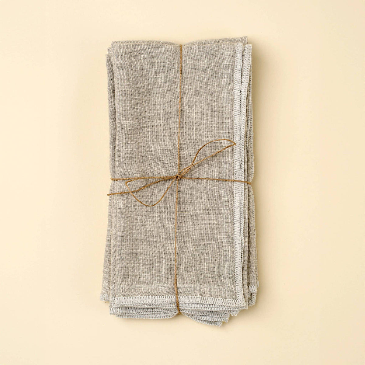 Stonewashed Linen Napkins S/4, Light Grey