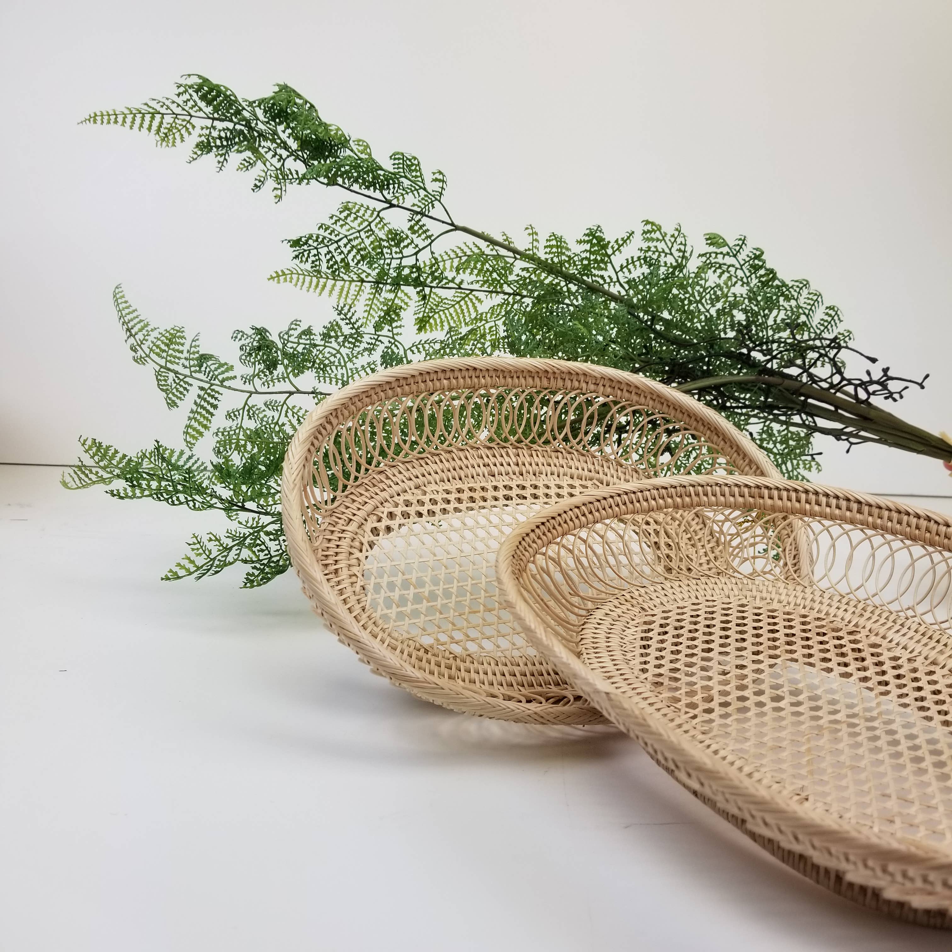 Oval Mesh Rattan Catchall