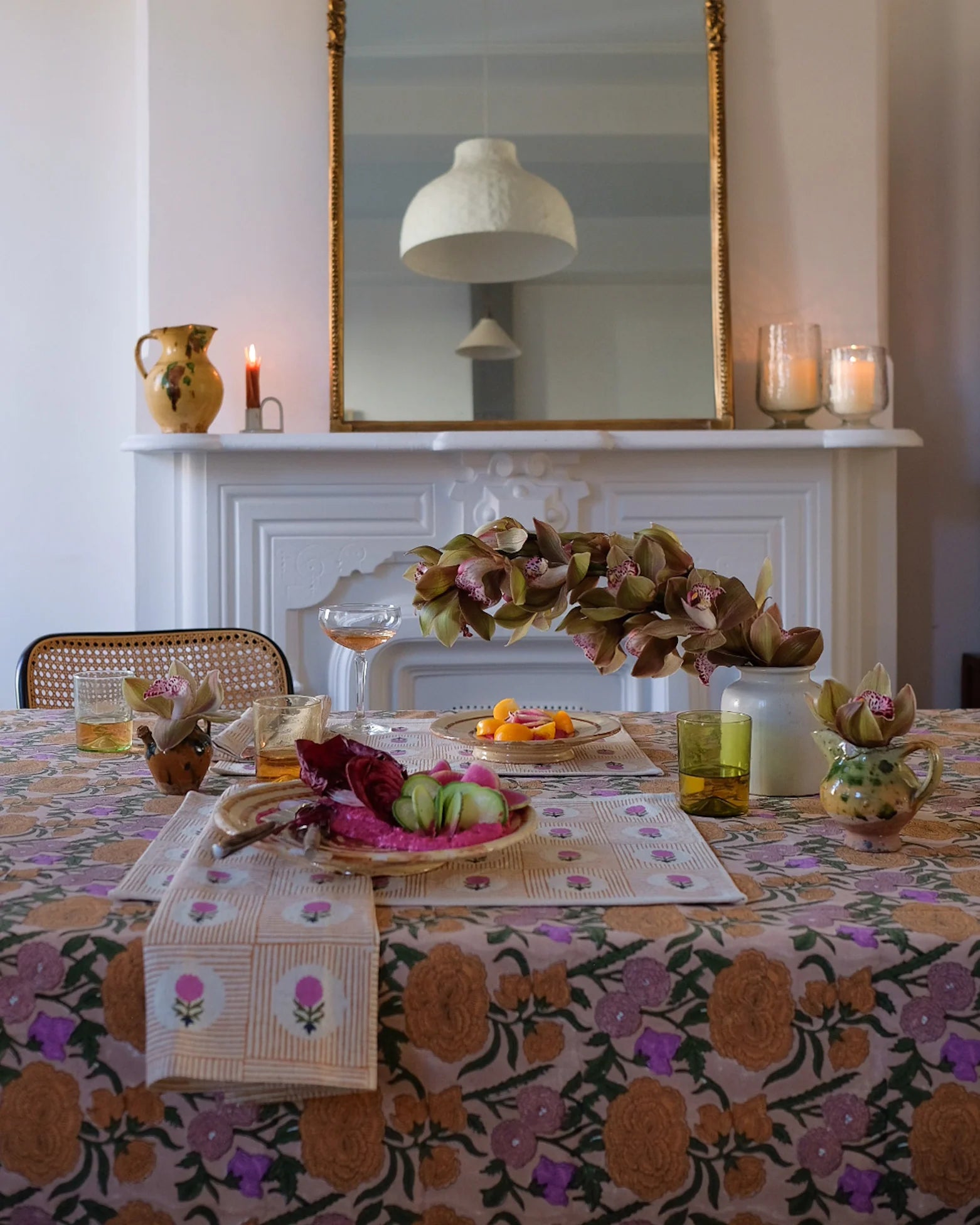 NAMITA - BLOCK-PRINTED TABLE NAPKINS - SET OF 4 (FUCHSIA)