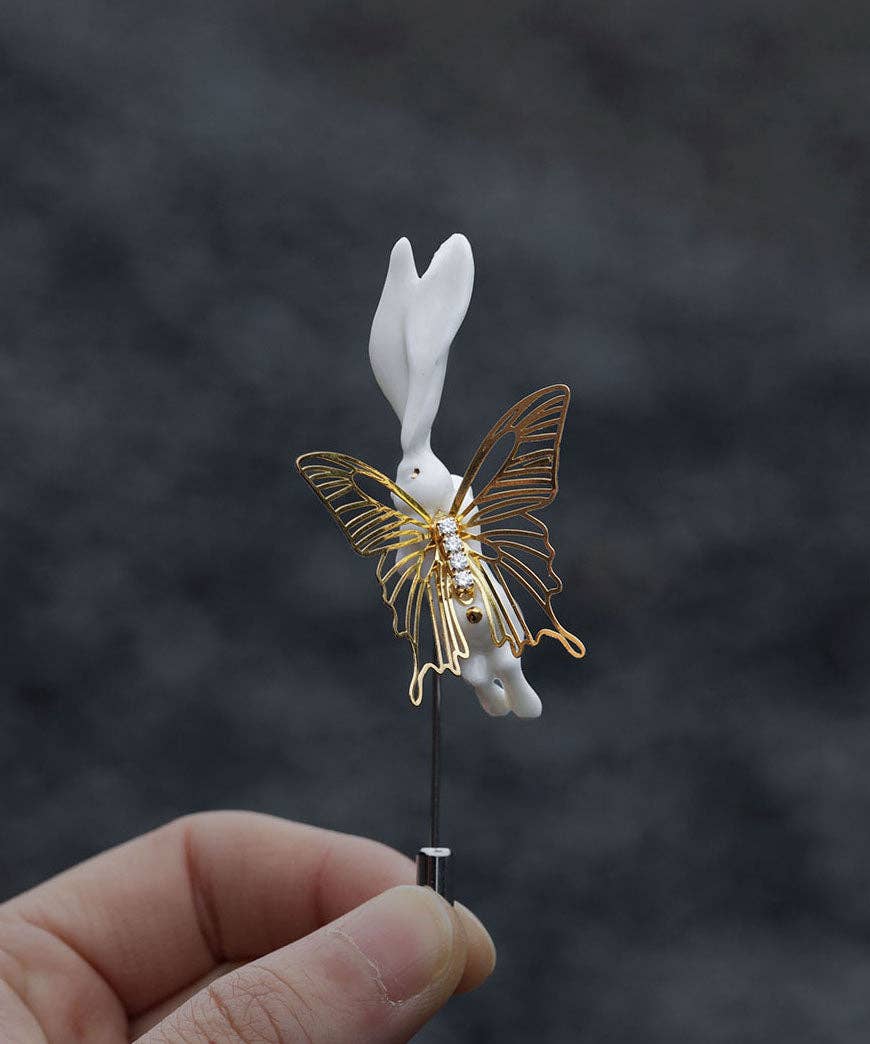 YIHE Ceramic Brooches "Rabbit"