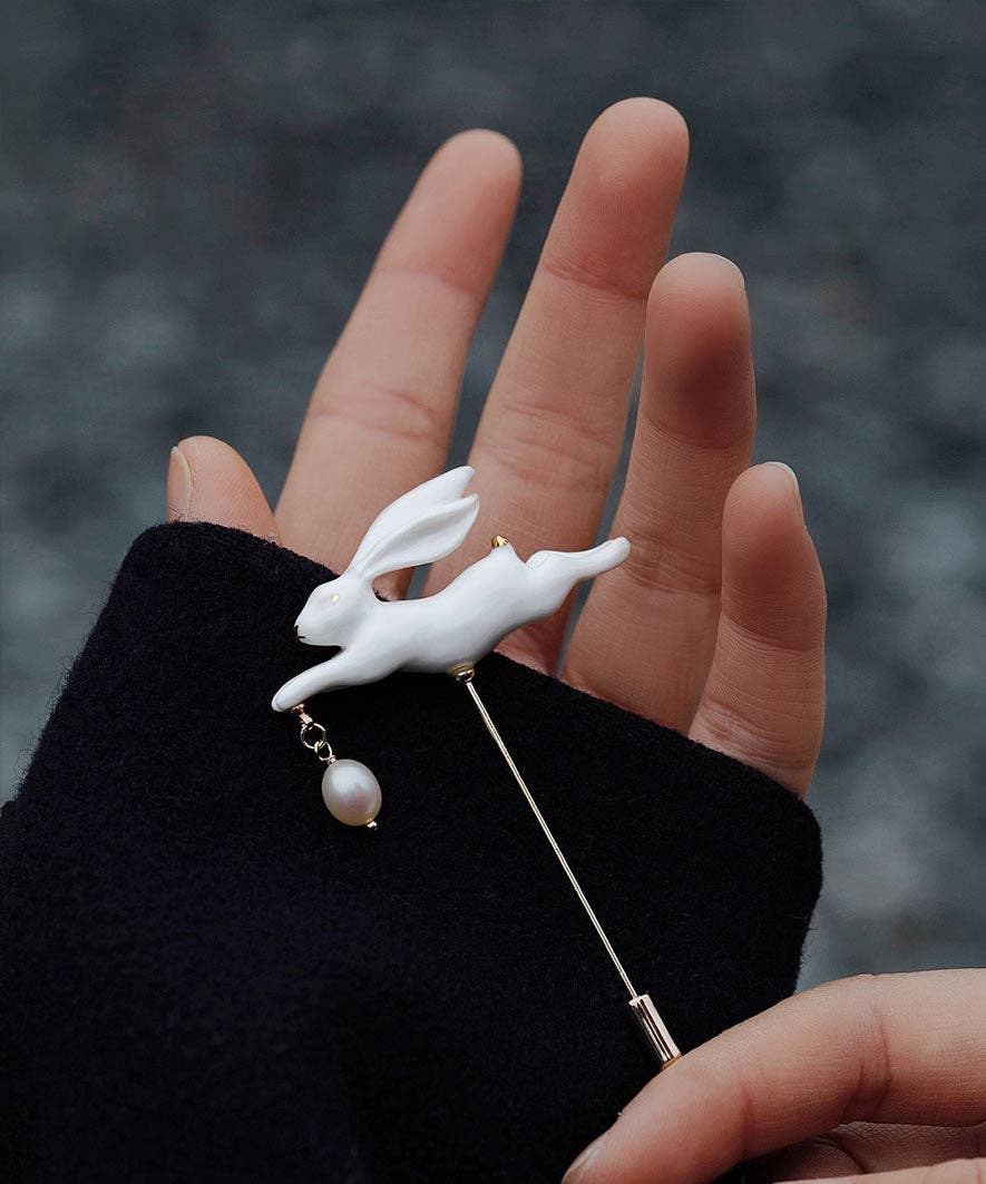 YIHE Ceramic Brooches "Rabbit"