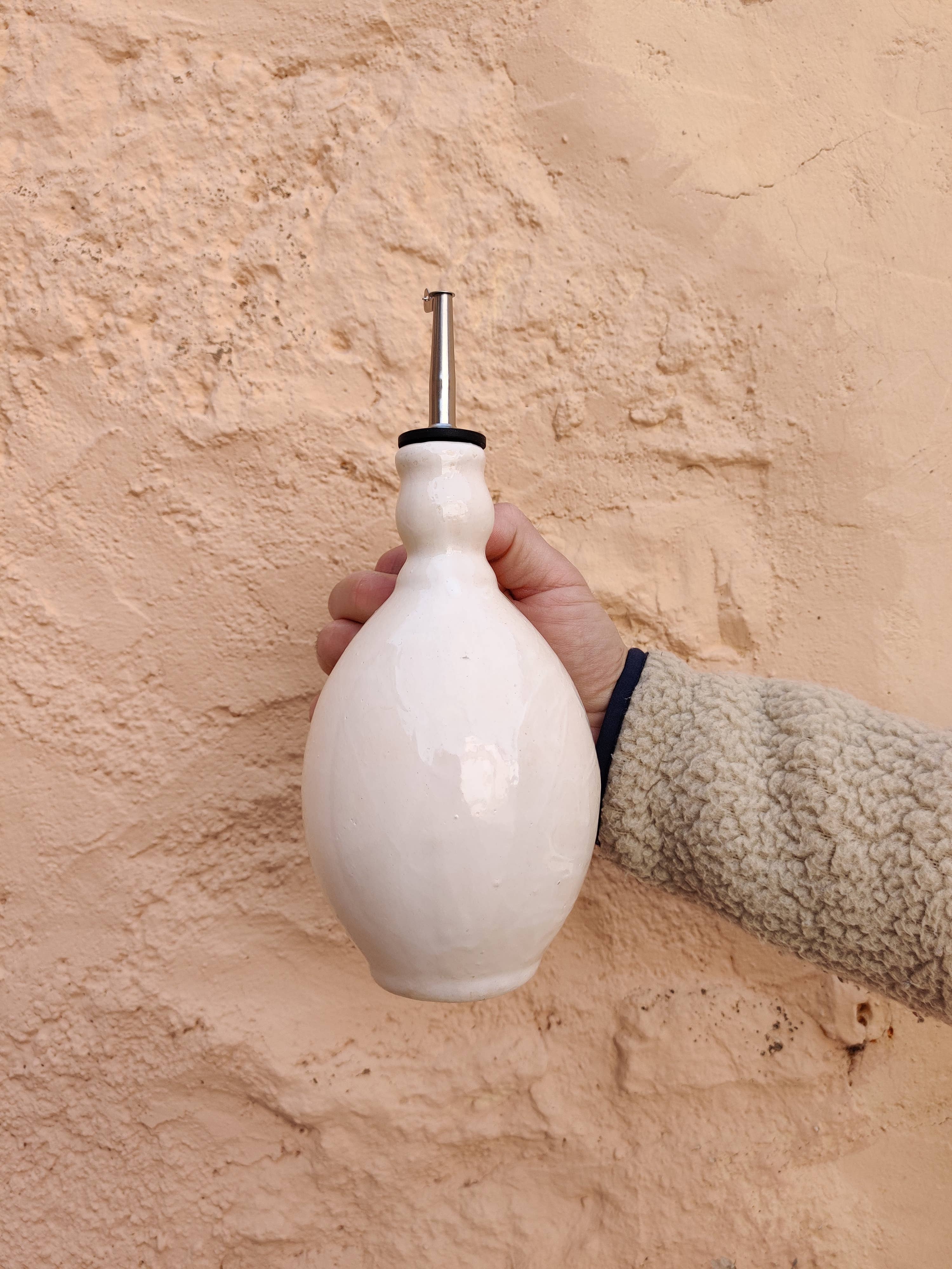Ceramic olive or vinegar bottle handmade in Spain -