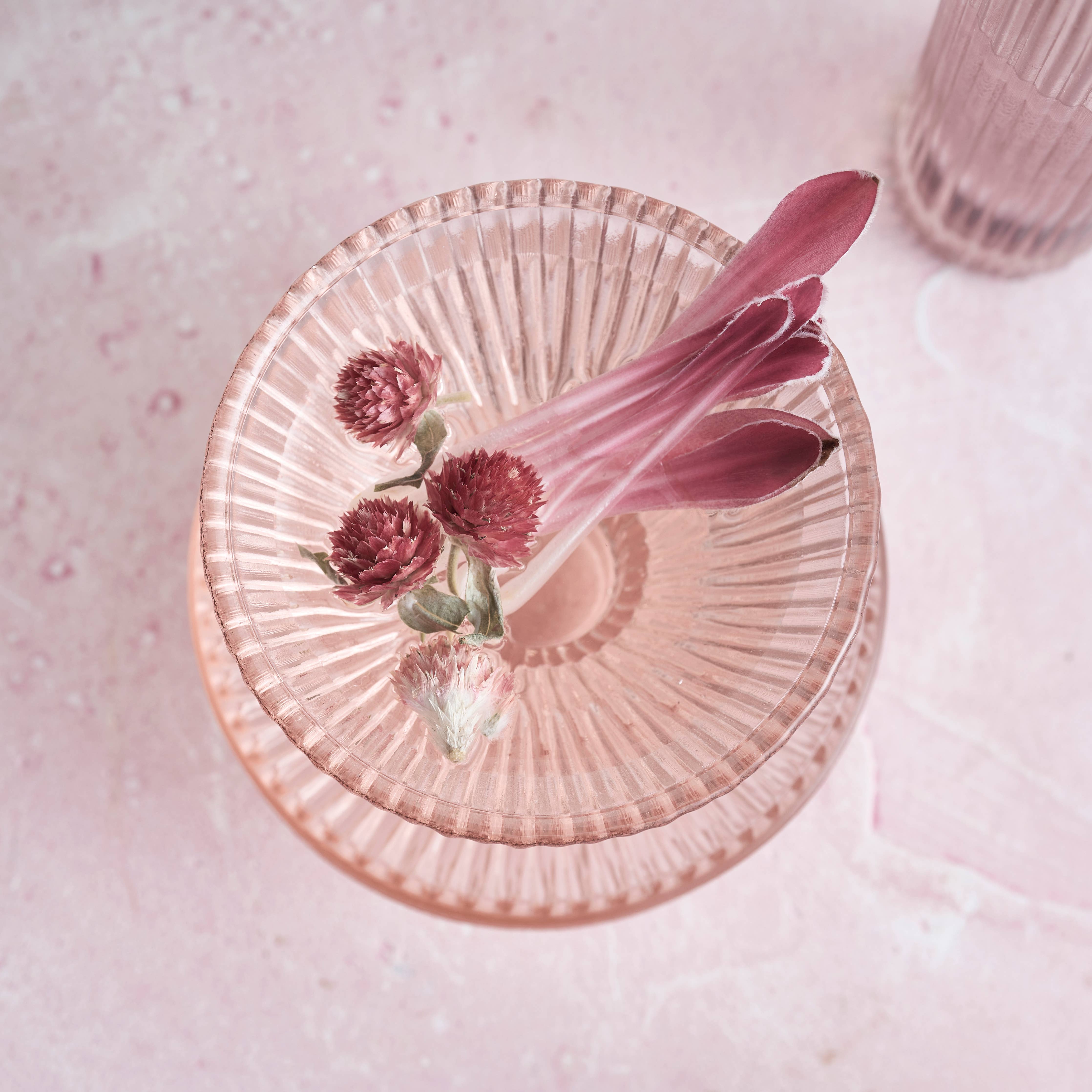 Martini Glasses Pressed Pink - Set of 4