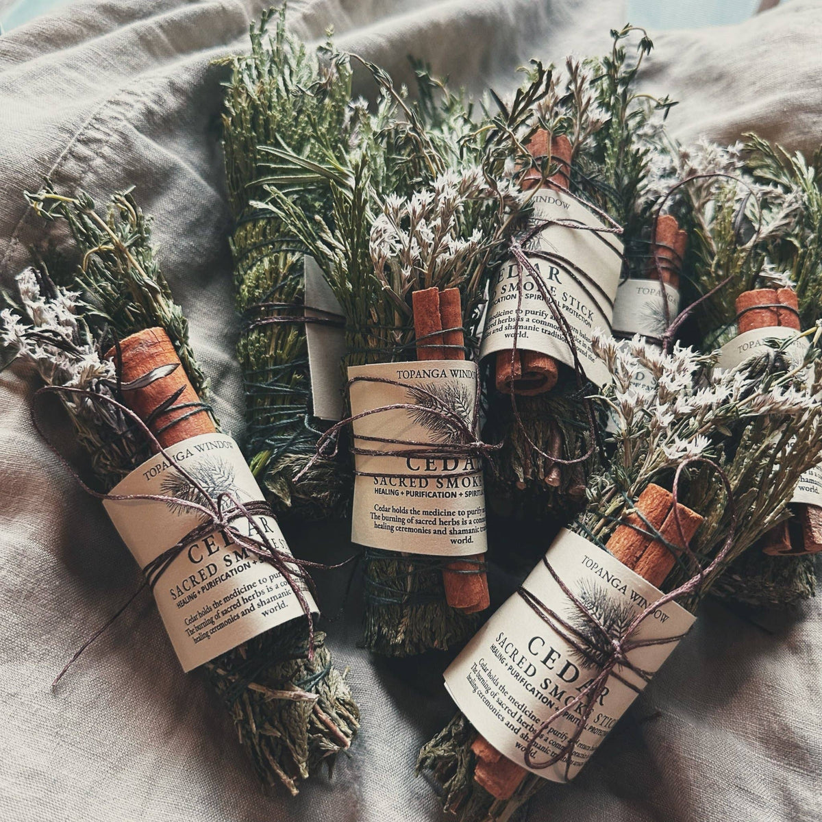 CEDAR SMOKE CLEANSING STICK + Rosemary, Thyme + Cinnamon
