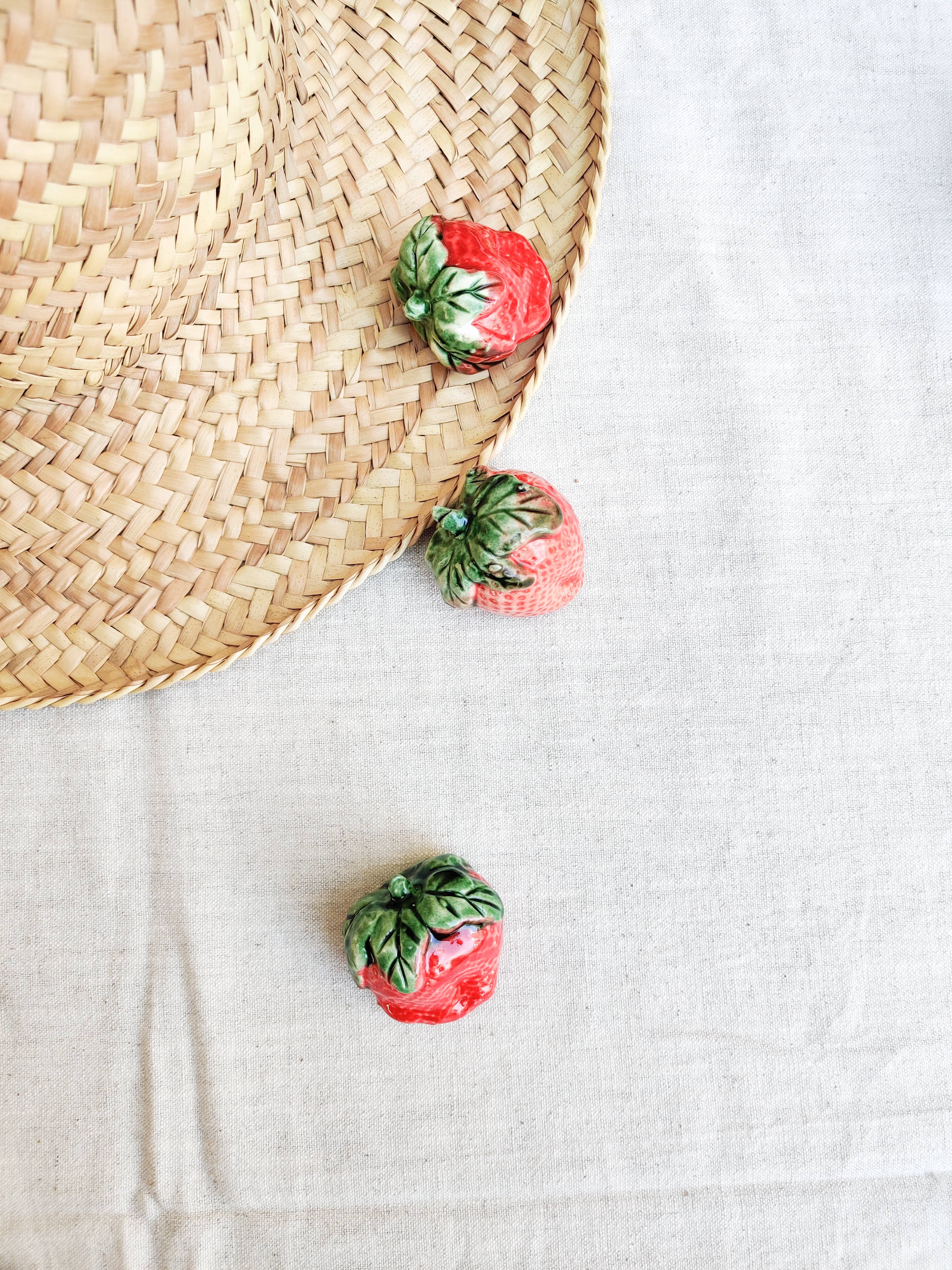 Ceramic strawberries