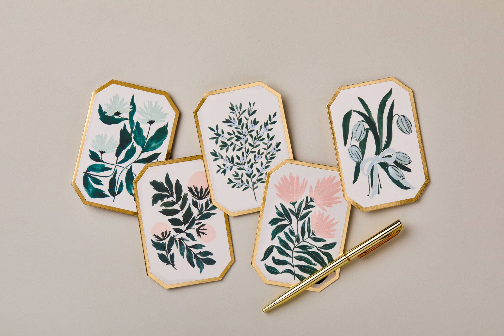 PEONIES BOTANICAL DIE CUT MINI CARD