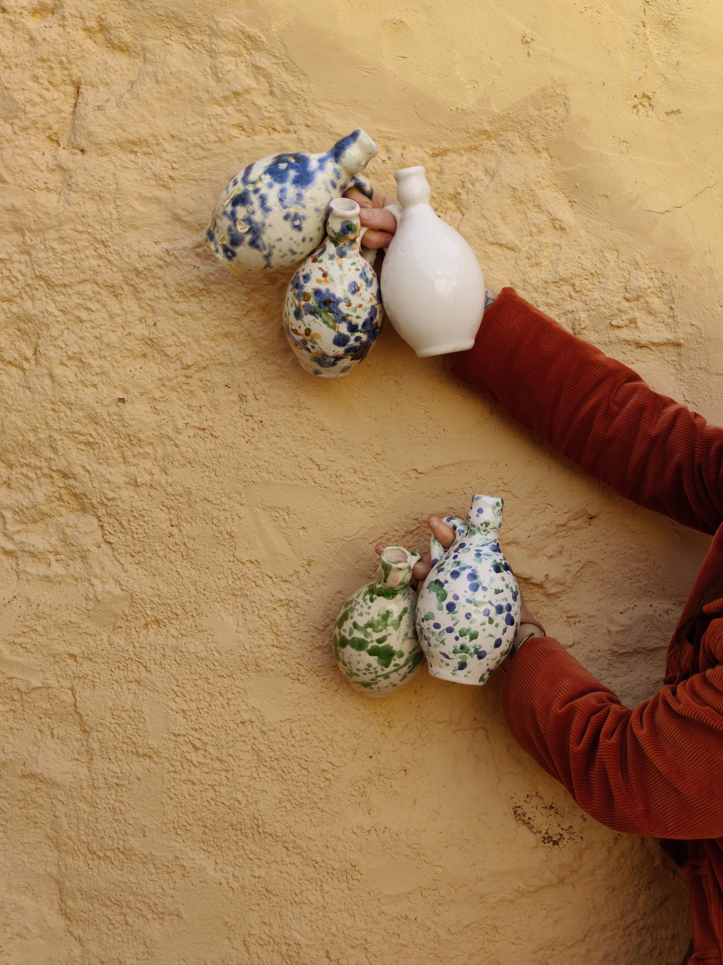 Ceramic olive or vinegar bottle handmade in Spain -