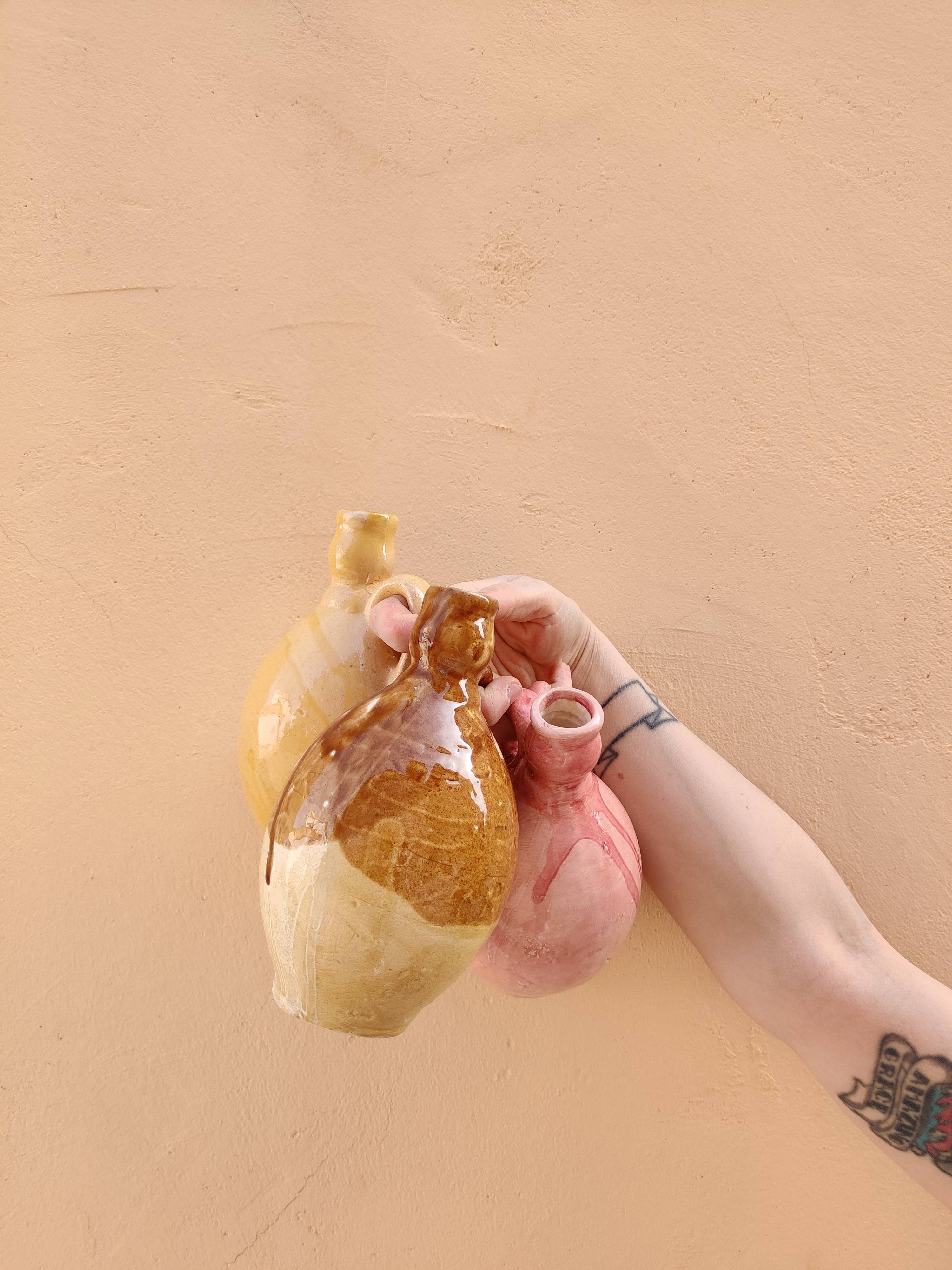 Ceramic olive or vinegar bottle handmade in Spain -