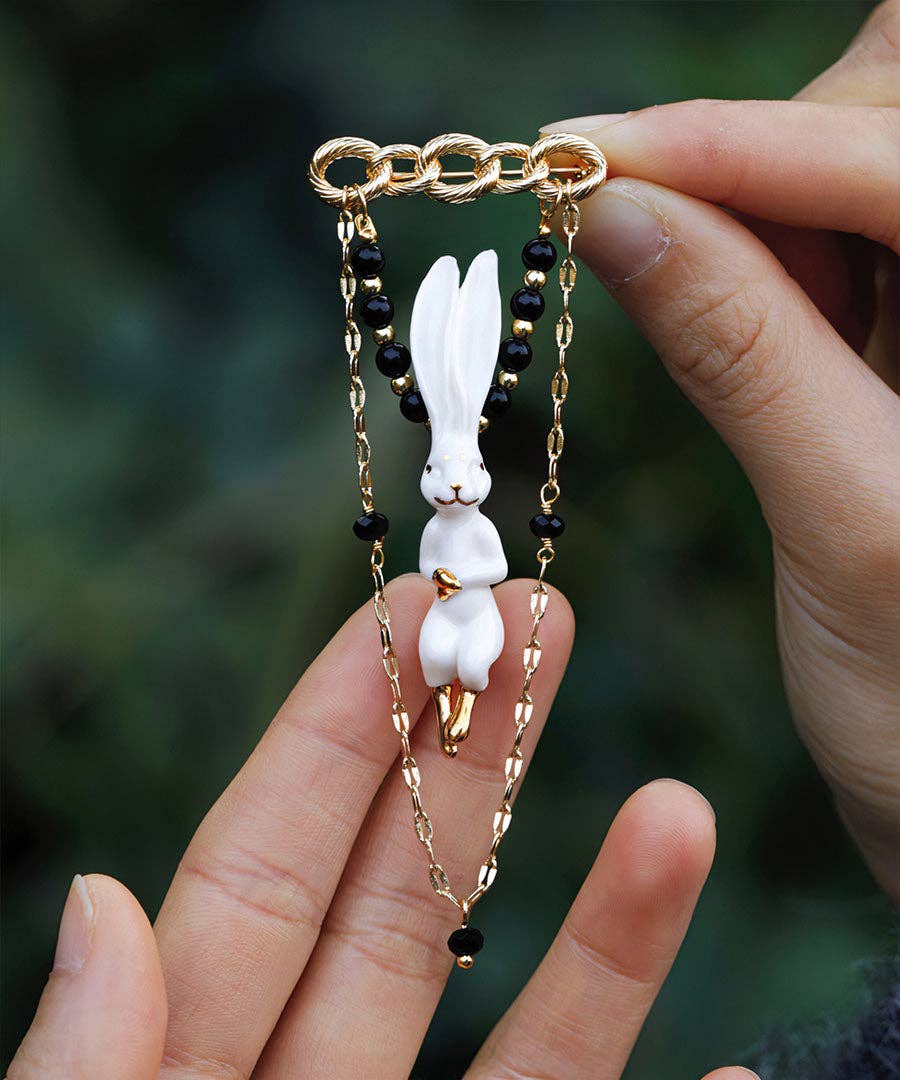 YIHE Ceramic Brooches "Rabbit"