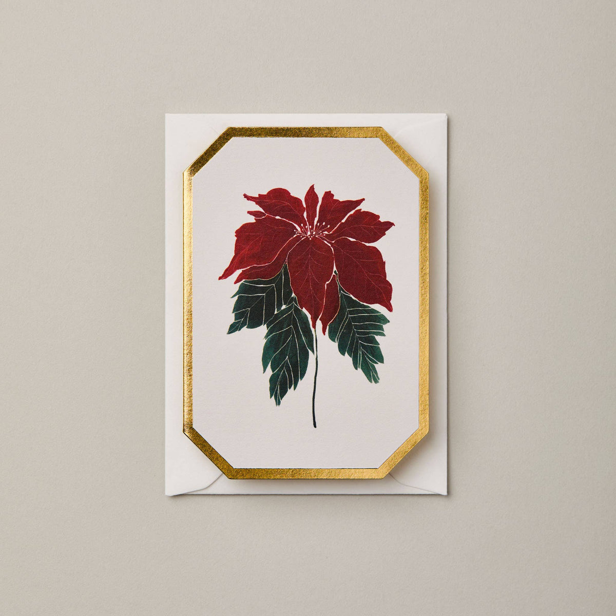 POINSIETTA BOTANICAL DIE CUT MINI CARD