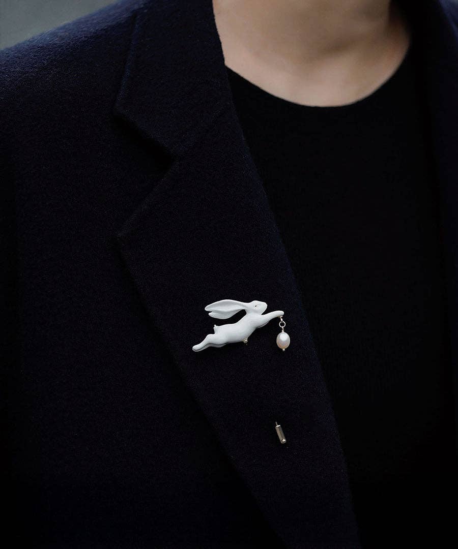 YIHE Ceramic Brooches "Rabbit"