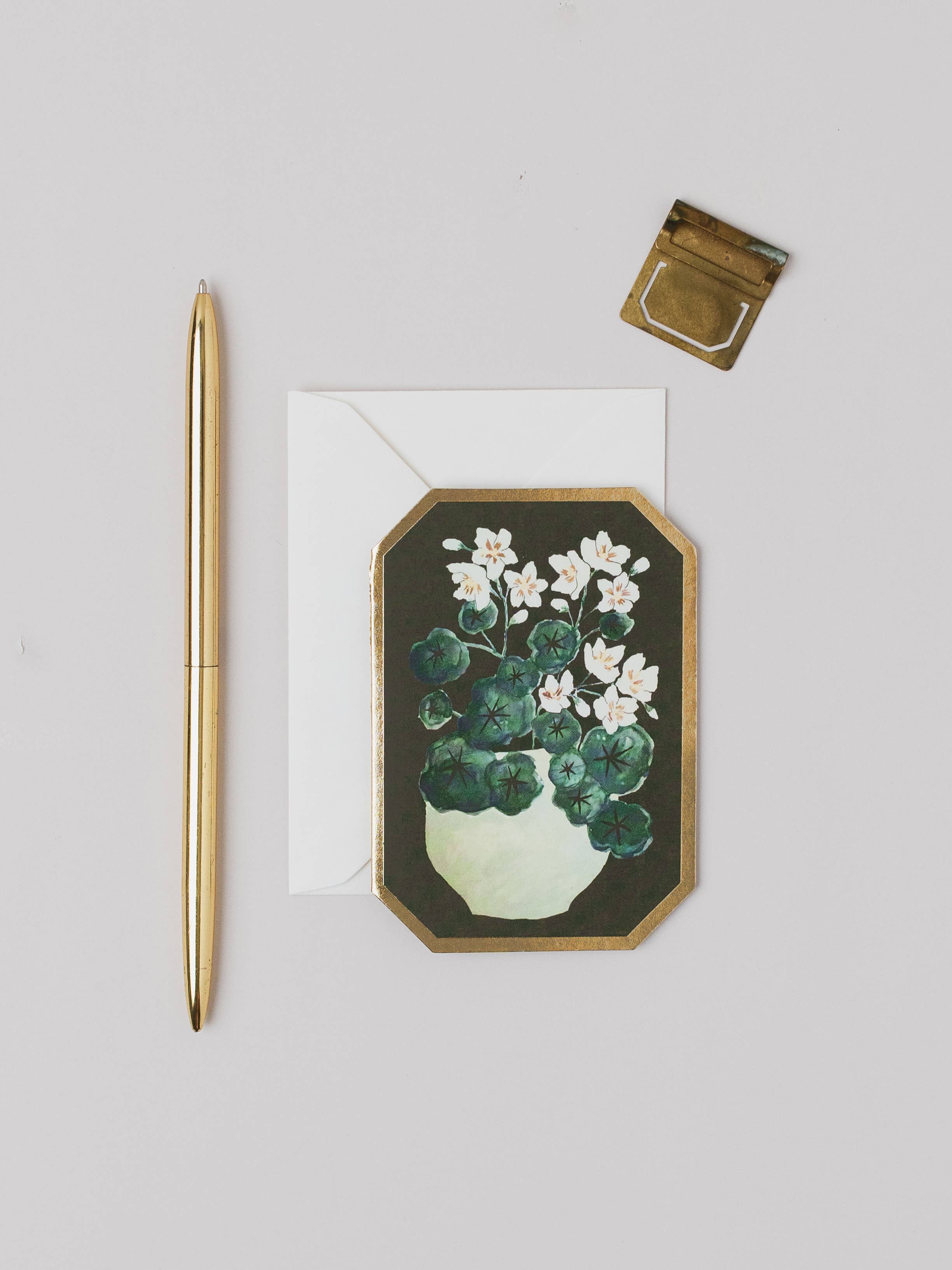 NASTURTIUM BOTANICAL DIE CUT MINI FLORAL CARD