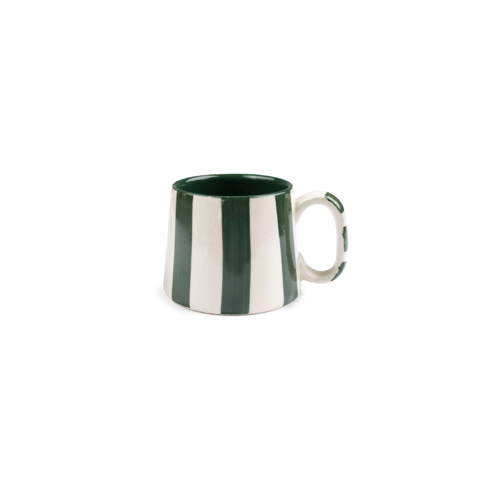 Ceramic olive Stripe Coffee cup- 220ml
