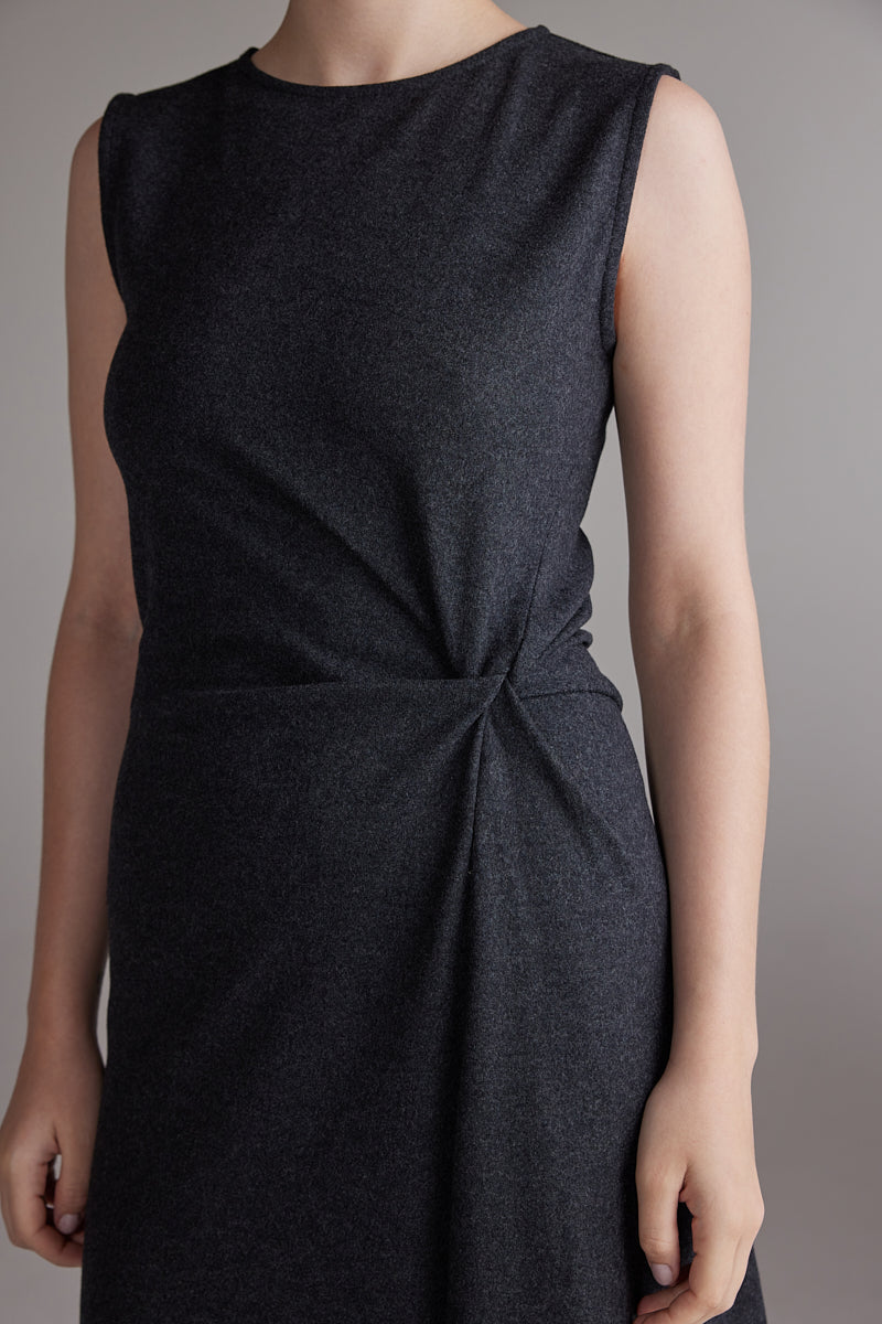 Twist Waist Wool Dress