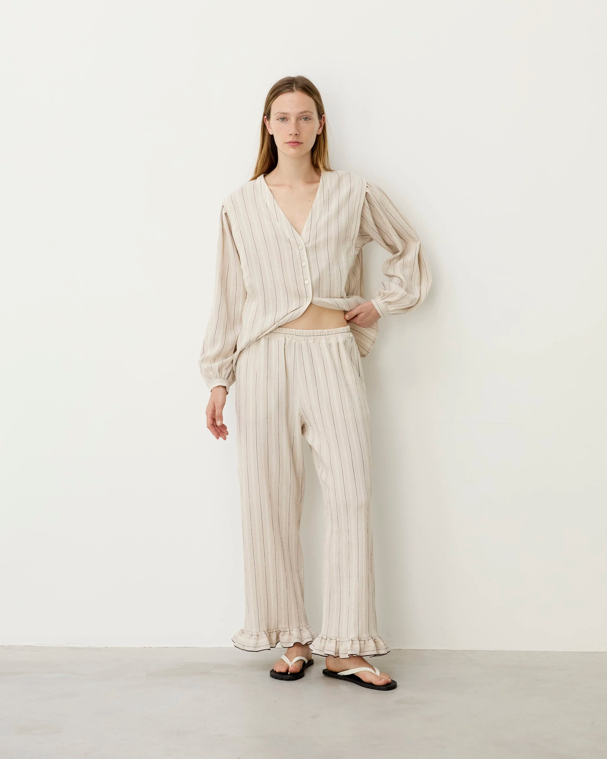 Rodas Ecru Stripes Shirt