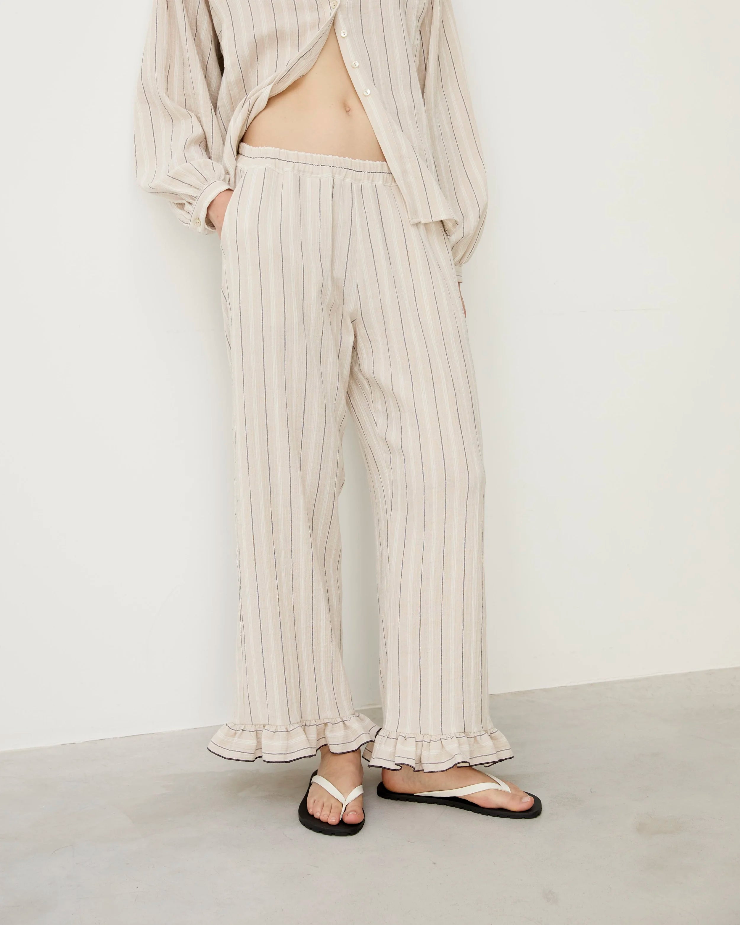 Norte Ecru Stripes Trousers