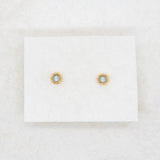 Gem Dot Post Earrings—Labradorite