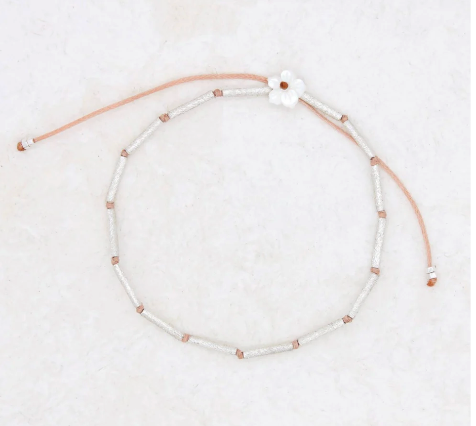 Hand Cut Silver Bar Bracelet