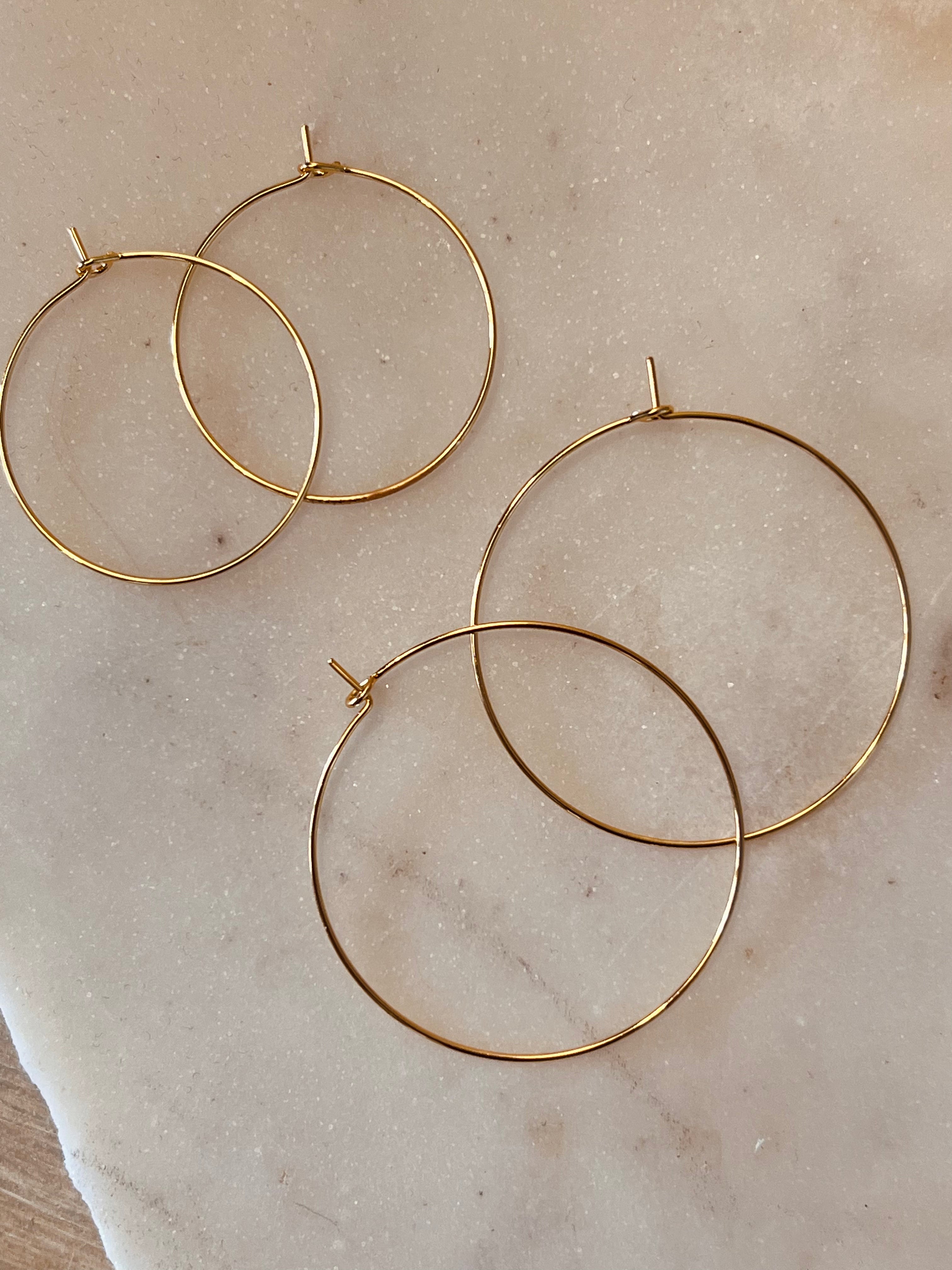 Thin Gold Plated Hoops