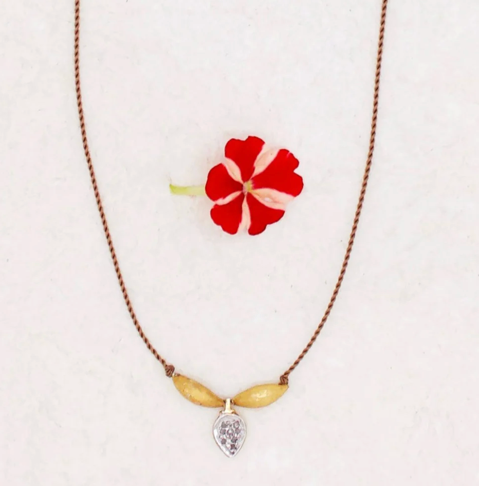 Pave Diamond Floret Necklace