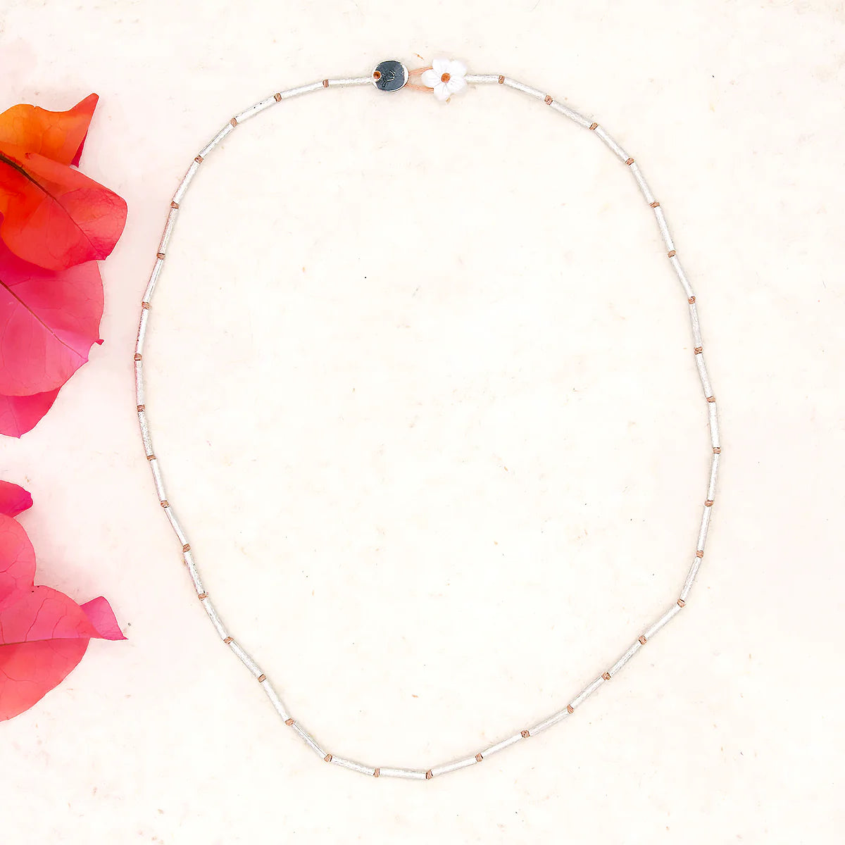 Brushed Silver Strand Necklace