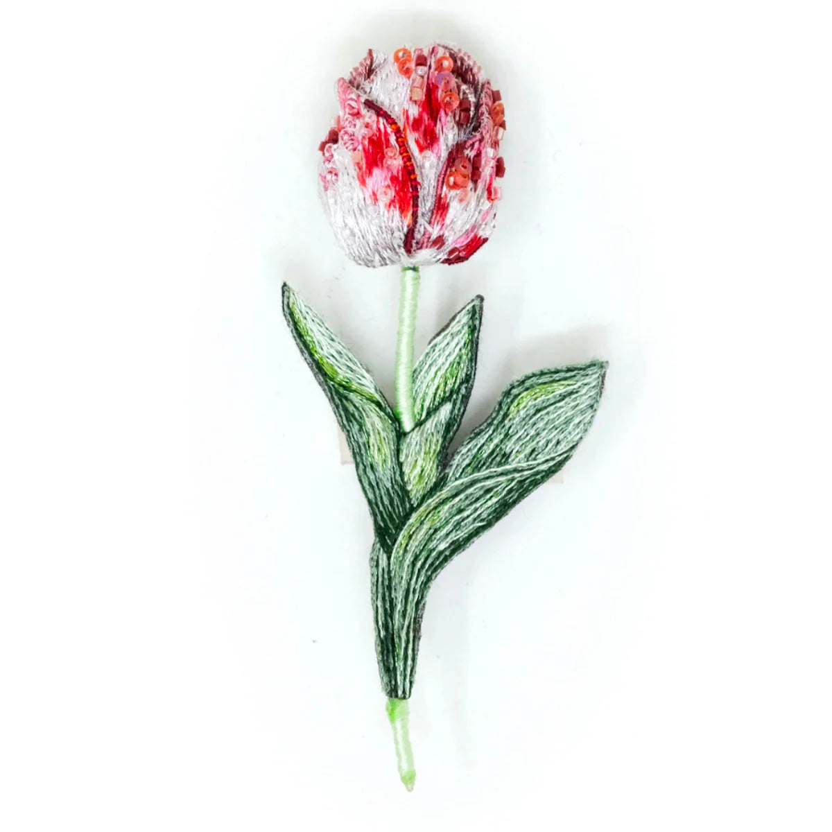Striped Tulip Brooch Pin