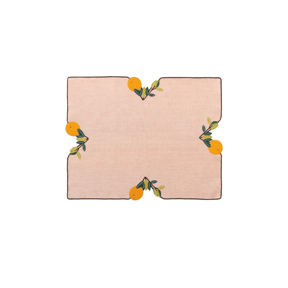 Hand Embroidered Farm To Table Placemats 14"x18" ( Set of 4)