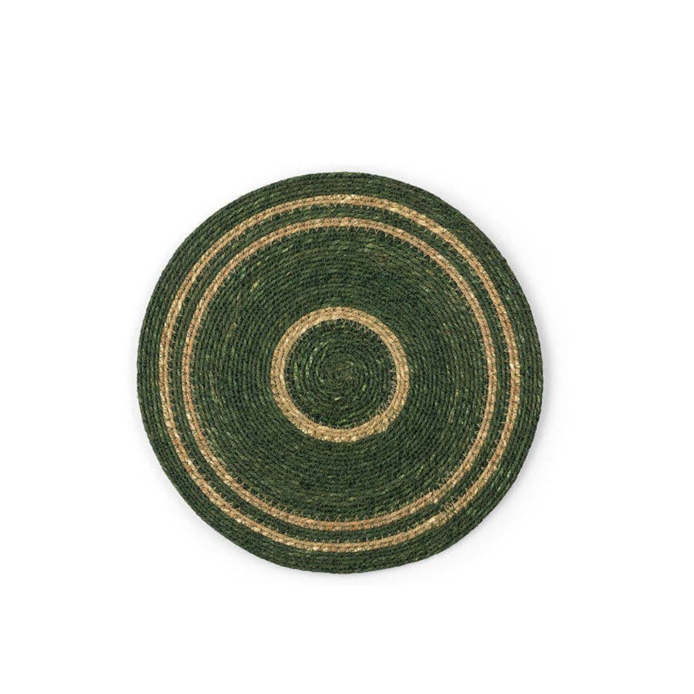 BRITISH COLOUR STANDARD Seagrass Placemat 12.25" in Olive Green / Natural Set of 4