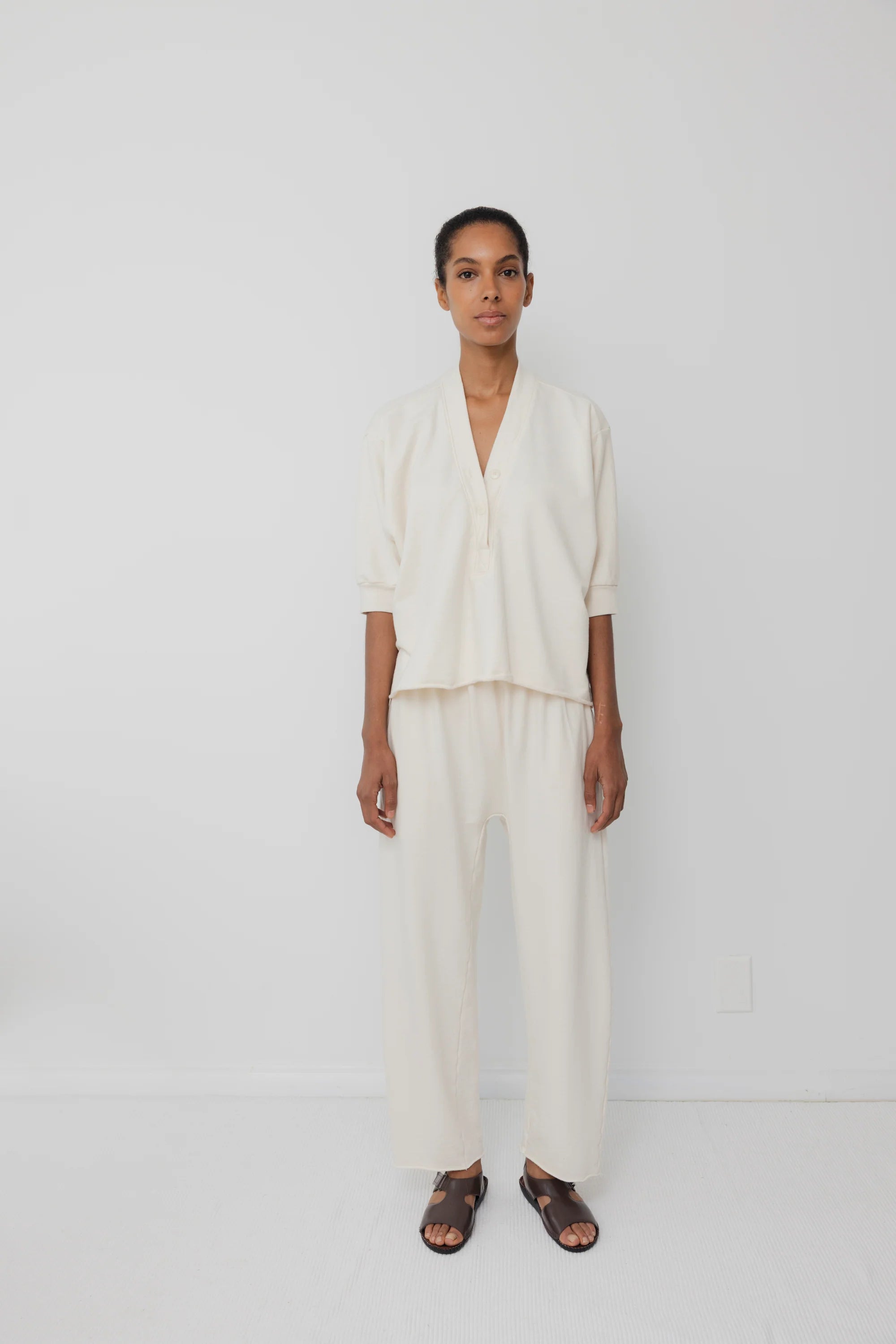 Short Sleeve Sweatshirt : Natural