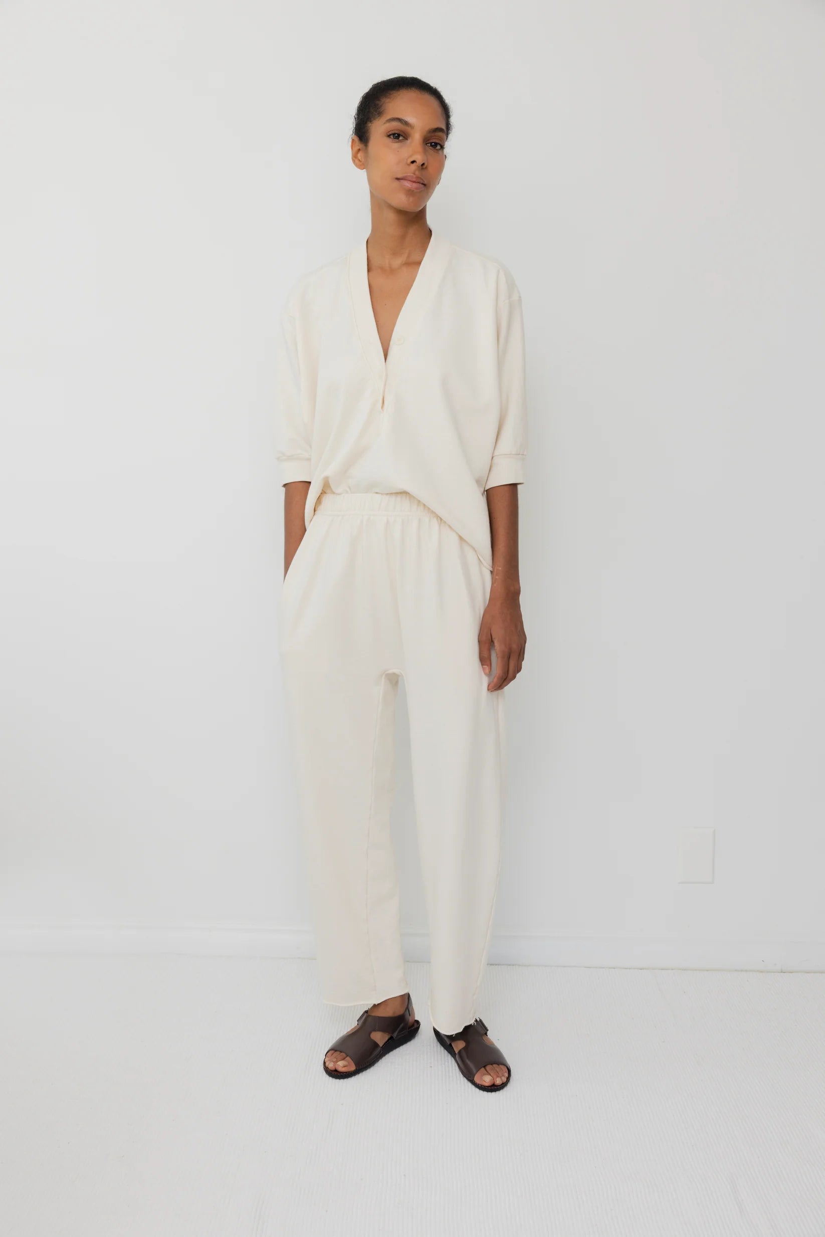 Short Sleeve Sweatshirt : Natural
