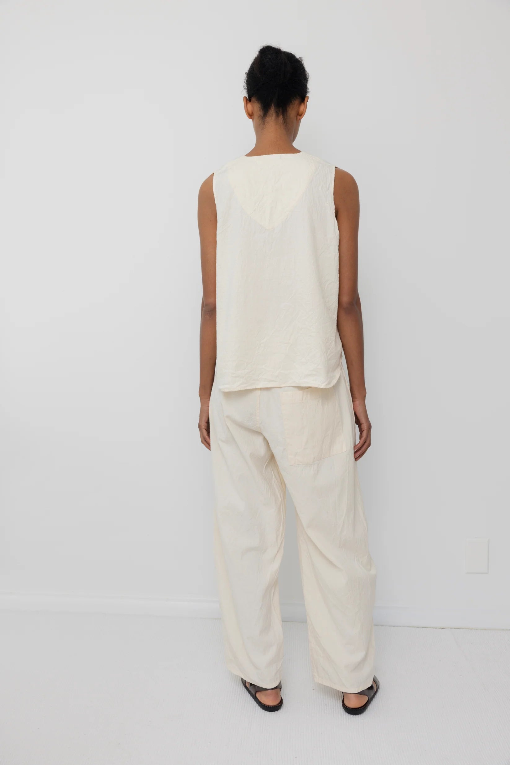 Wide Trouser : Natural