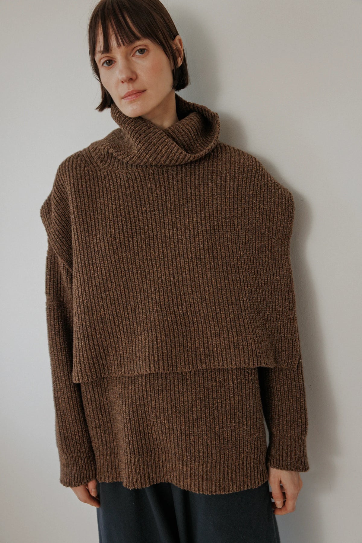 Rib Poncho | Umber