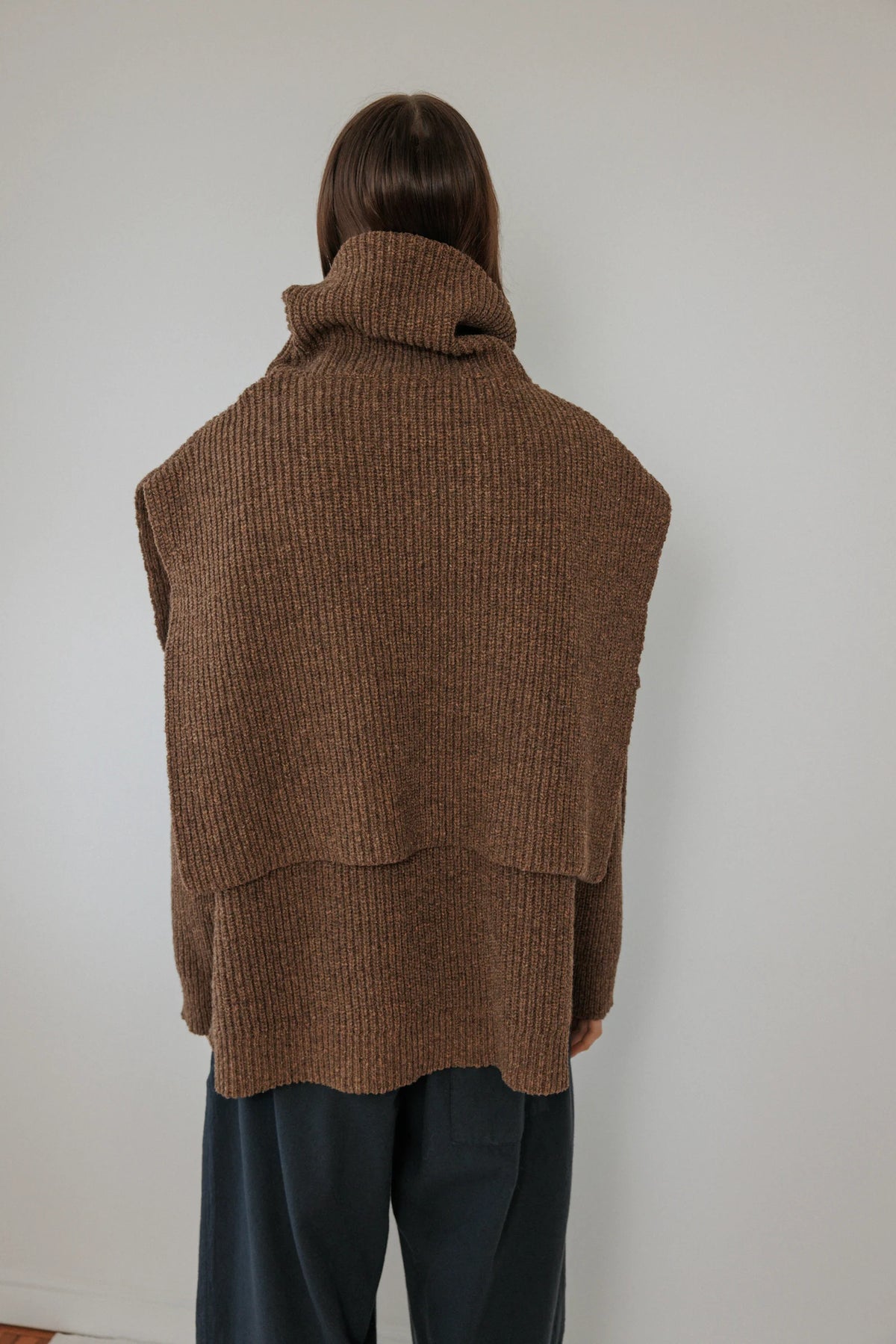 Rib Poncho | Umber