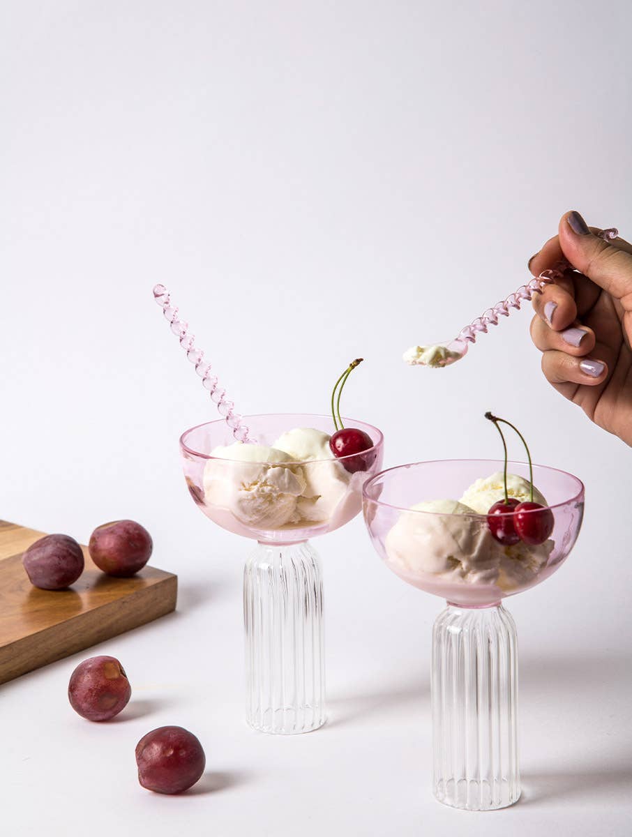 Rose Cocktail Dessert Glass, Set of 2