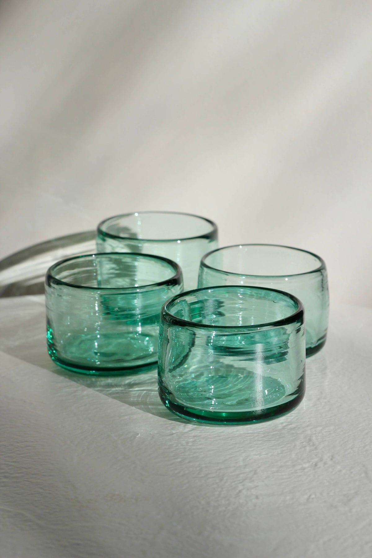 Short Tumbler - Handblown, Recycled Glass S/4