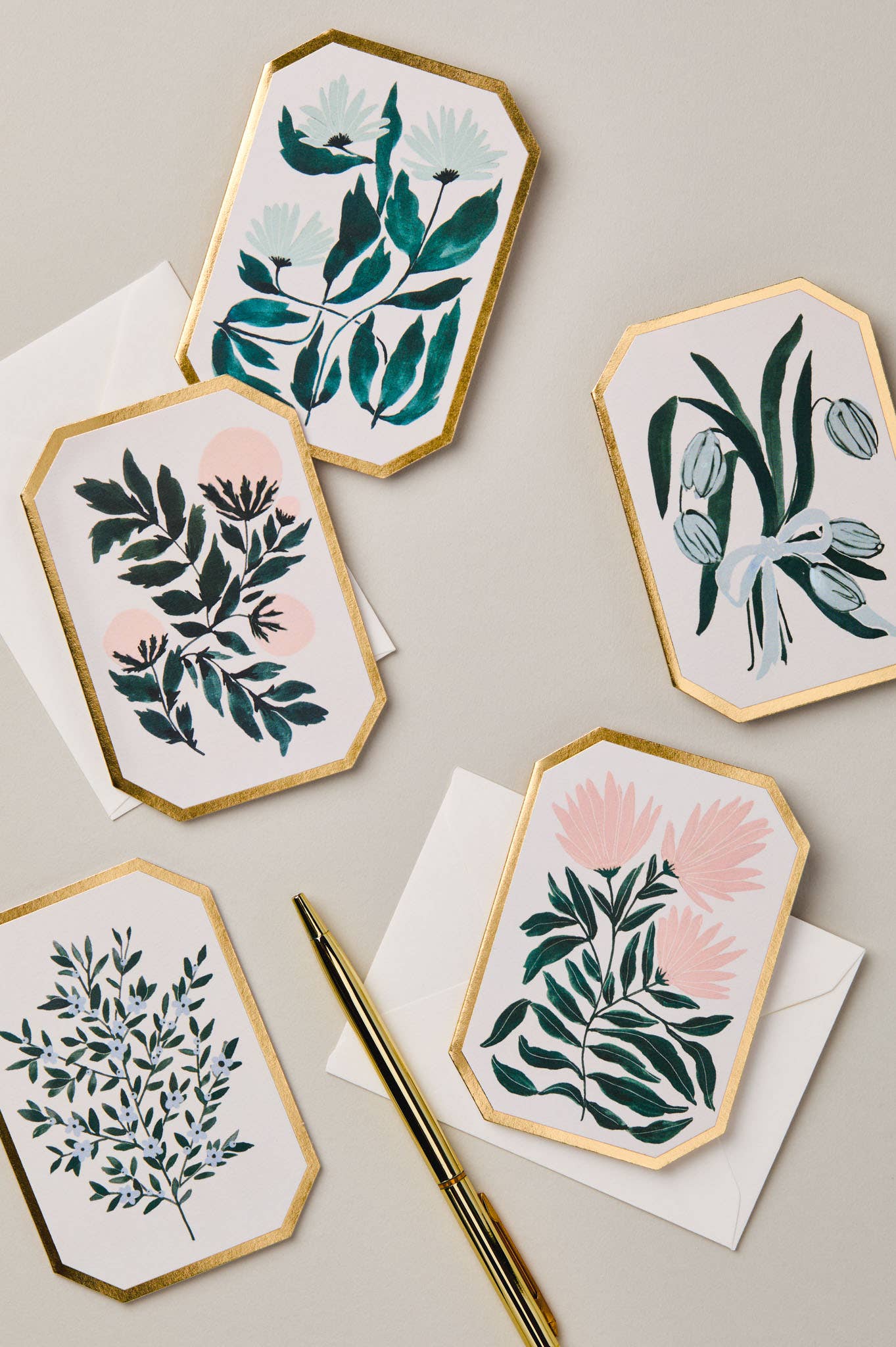 PEONIES BOTANICAL DIE CUT MINI CARD