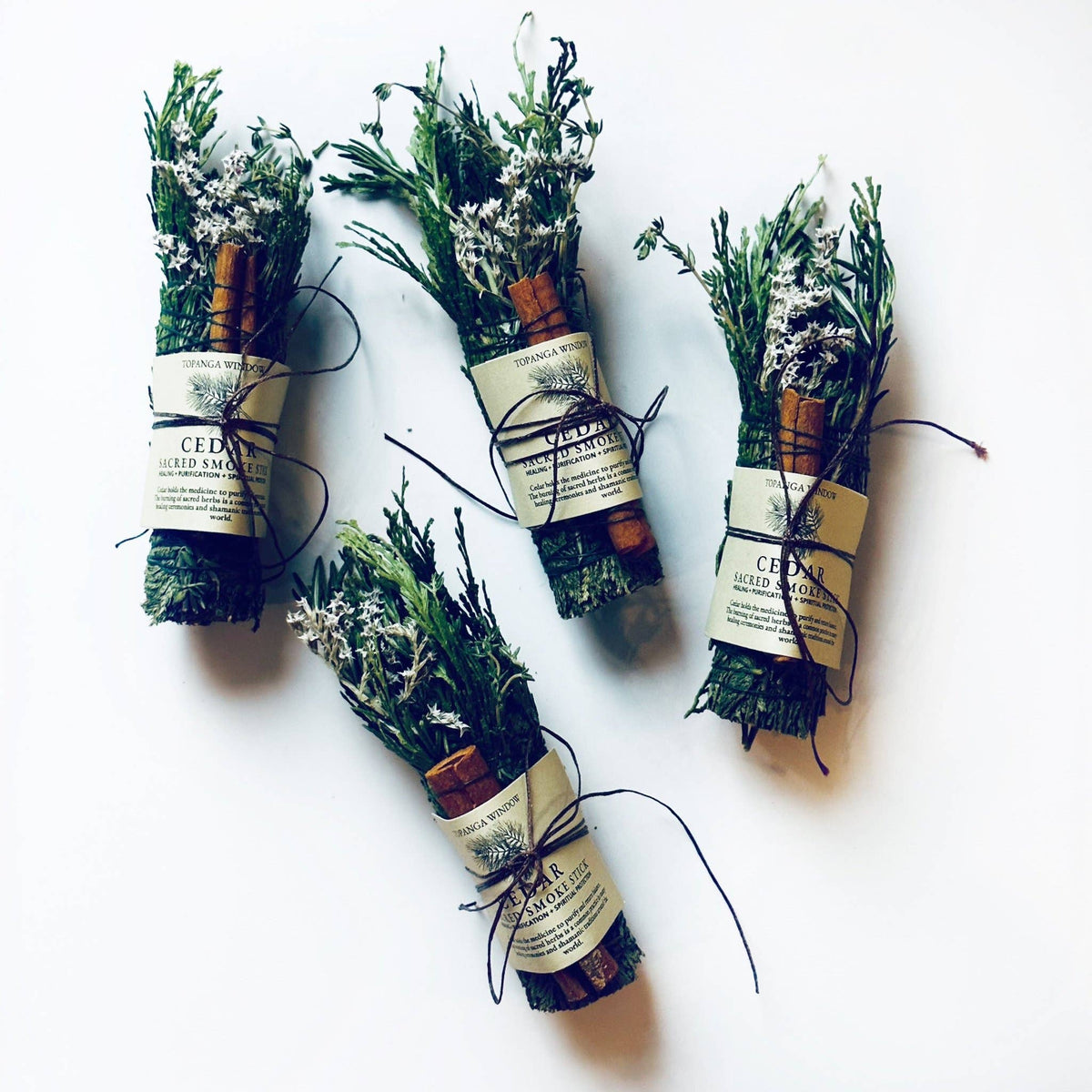 CEDAR SMOKE CLEANSING STICK + Rosemary, Thyme + Cinnamon