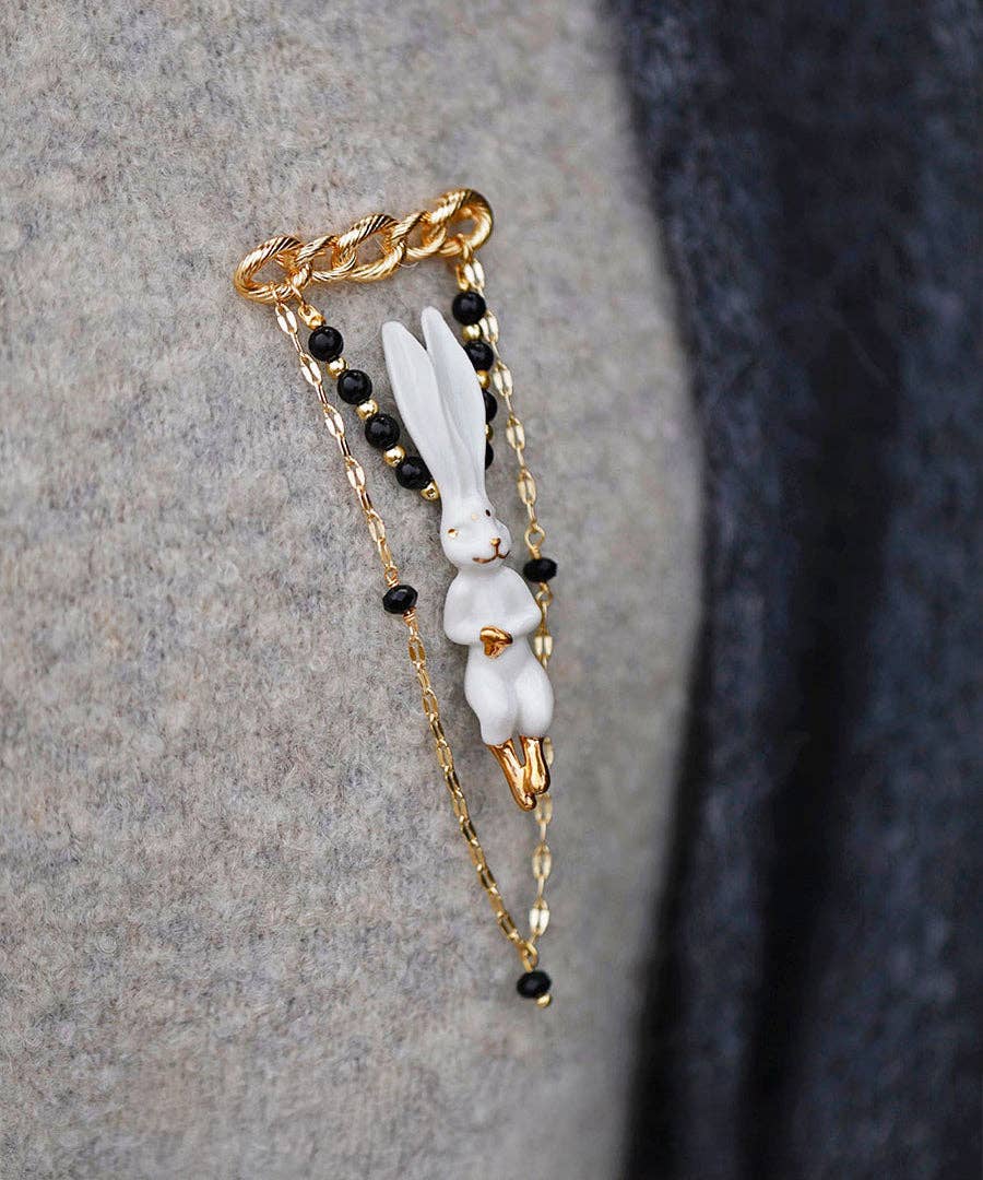 YIHE Ceramic Brooches "Rabbit"