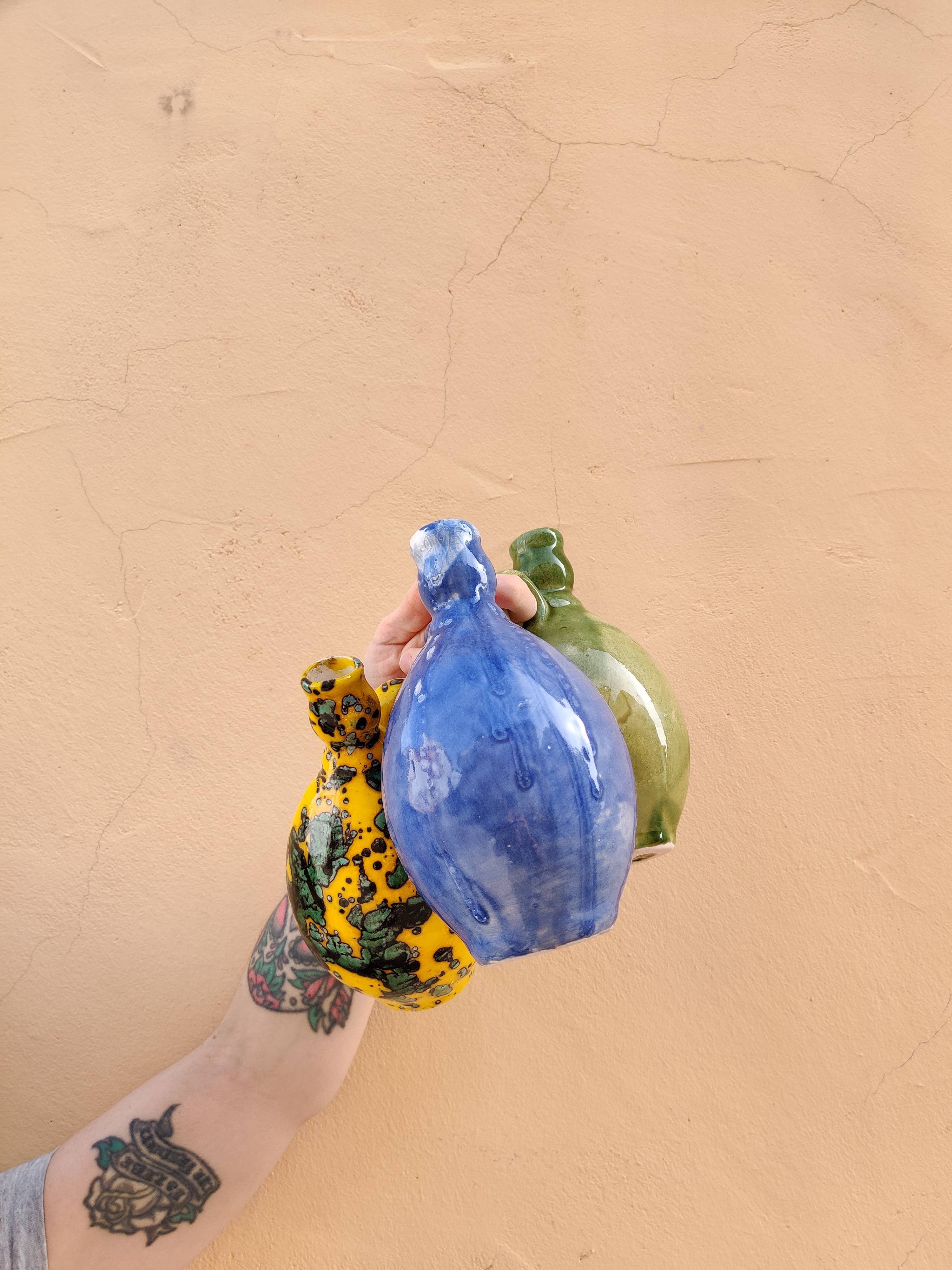 Ceramic olive or vinegar bottle handmade in Spain -