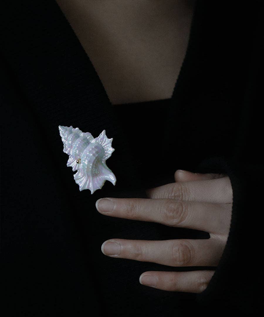 YIHE Ceramic Brooches "Conch"