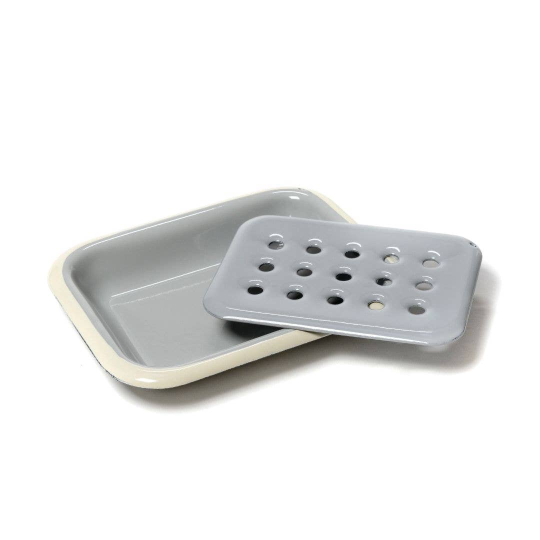 Enamel Soap Dish - Grey