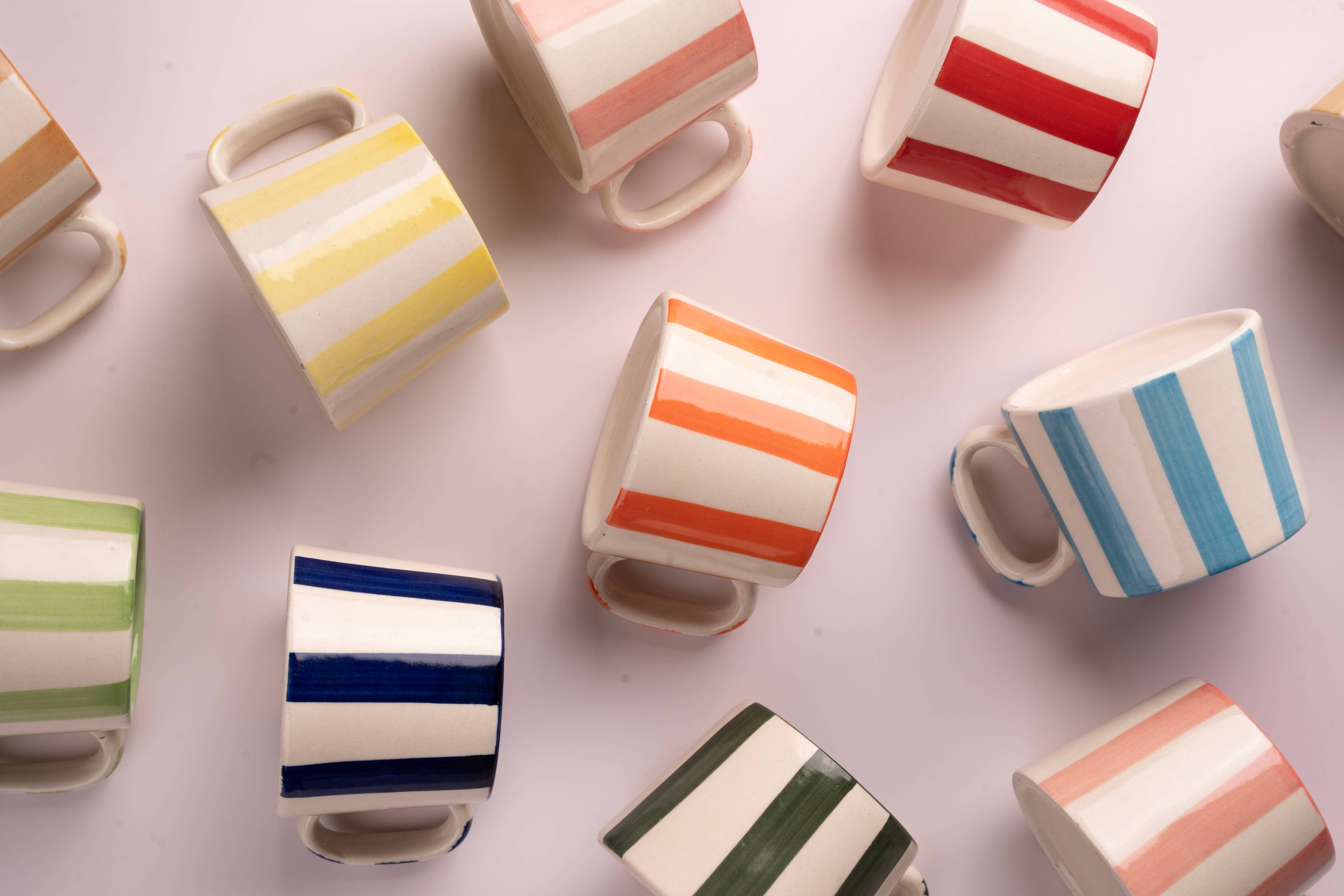 Ceramic olive Stripe Coffee cup- 220ml