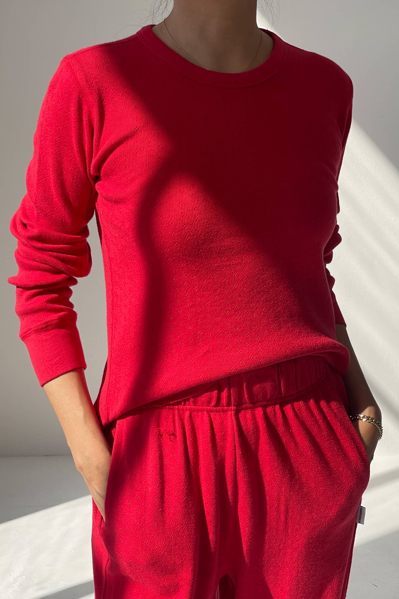 Pointelle Fundamental Tee (2S-2M-1L): RED APPLE