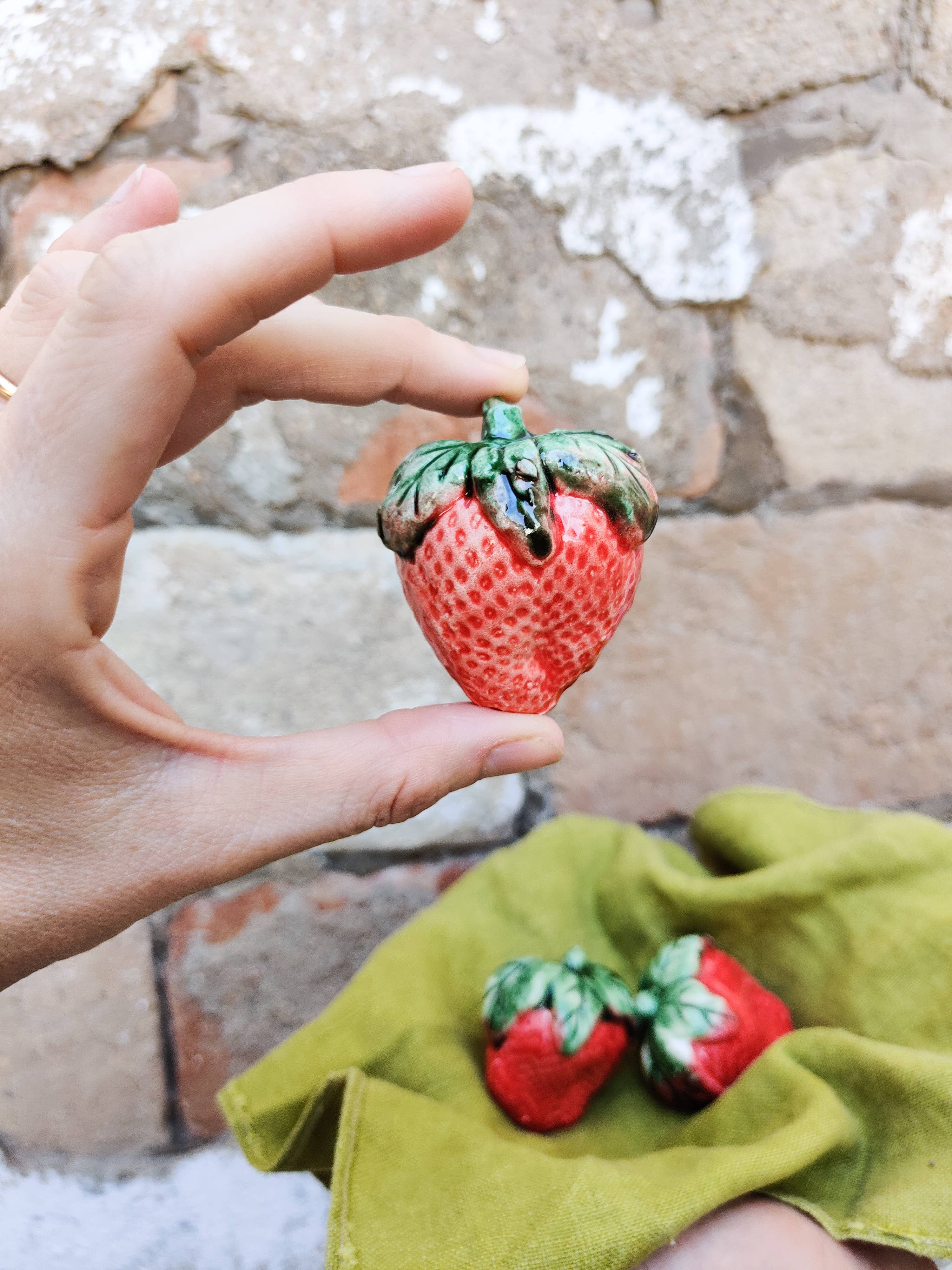 Ceramic strawberries