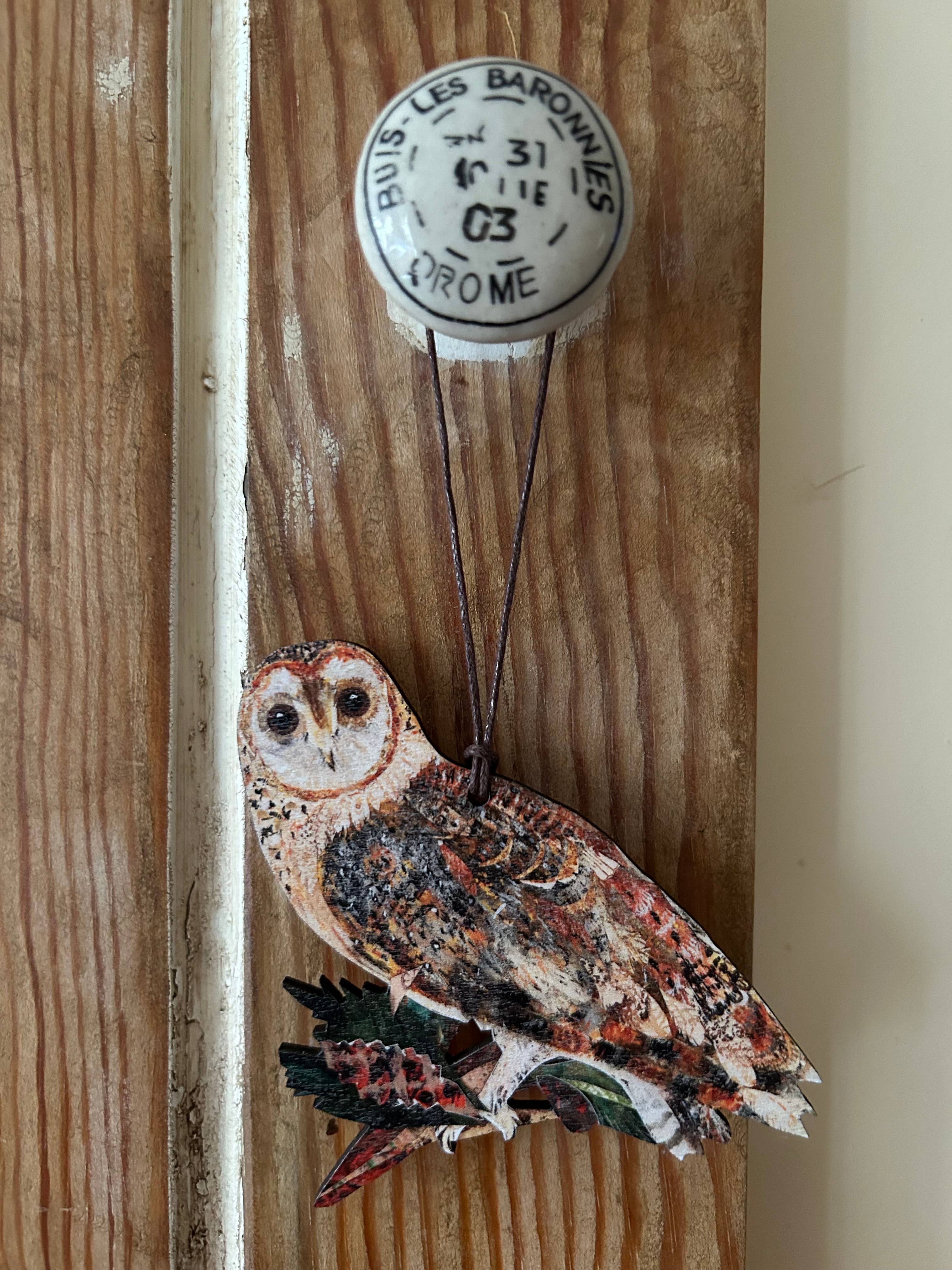 FSC approved birch plywood Woodland Owl decoration