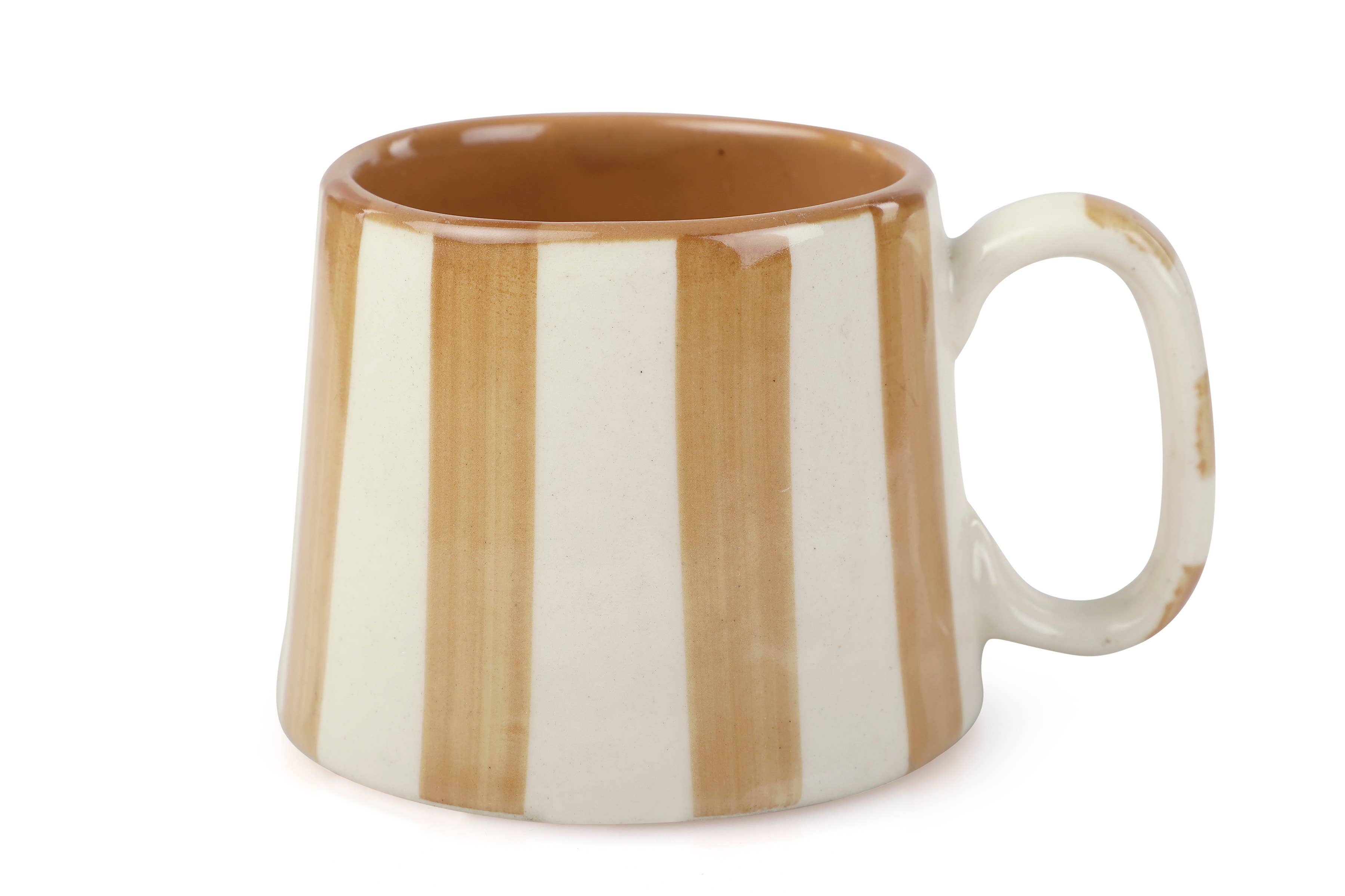 Ceramic Brown Stripe Coffee cup- 220ml
